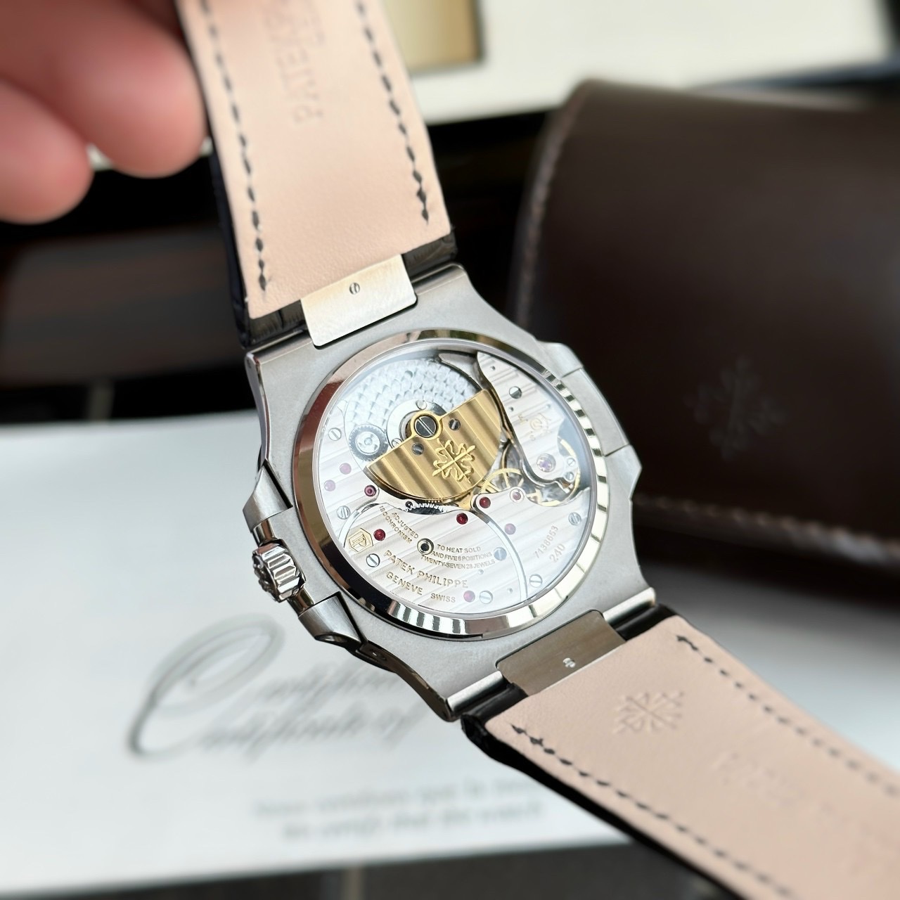Patek Philippe Replica 11 Watch Nautilus 5712 Leather Strap Blue Black Dial GR Factory 40mm - Top club