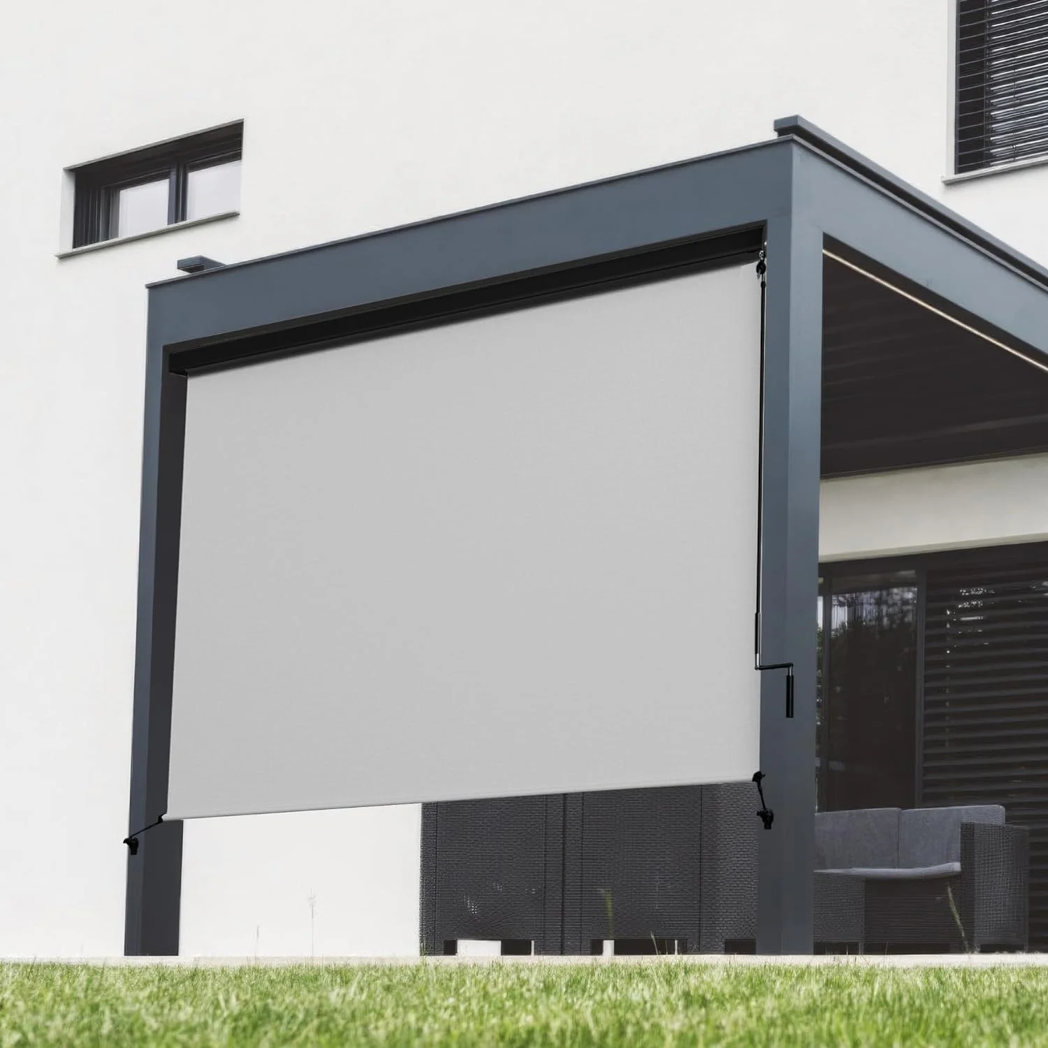 Superjoe Outdoor Roller Shade for Patio, Cordless Blackout Waterproof Blind, UV Block, 4'L x 6'W - Image 19