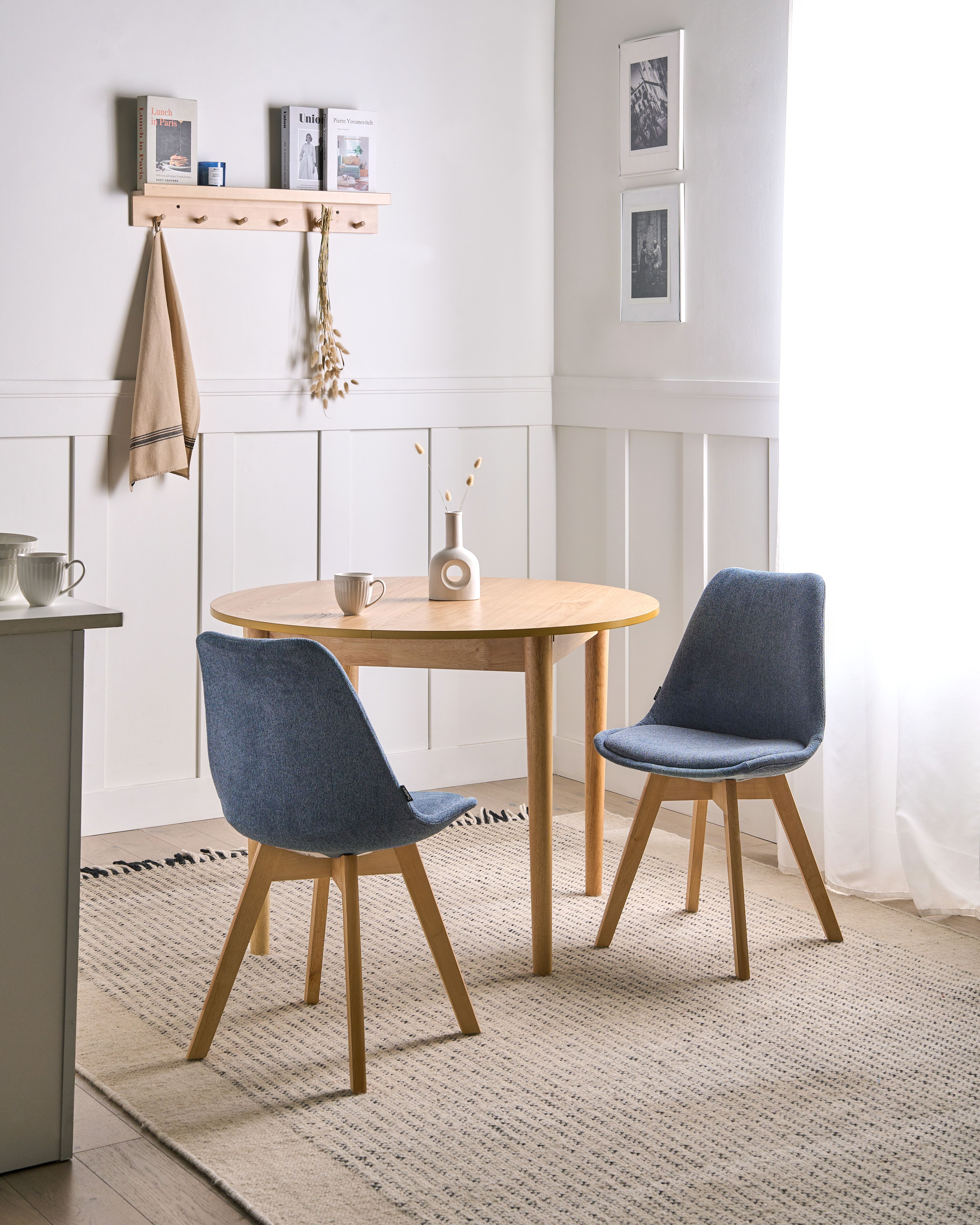Set of 2 Dining Chairs DAKOTA II Fabric Light Blue