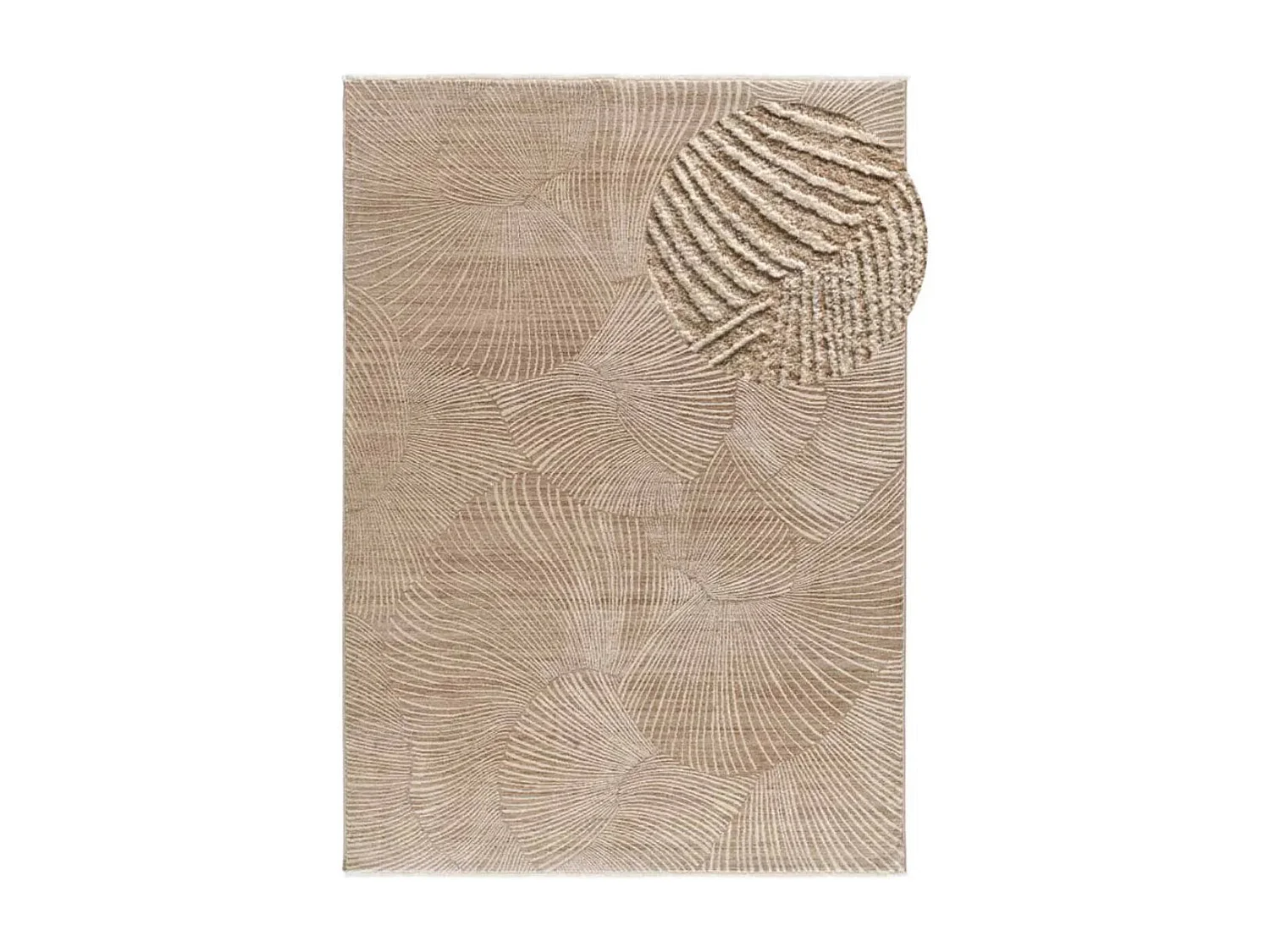 Tapis intérieur - géométrique avec franges - beige - 160 x 230 cm - ONA