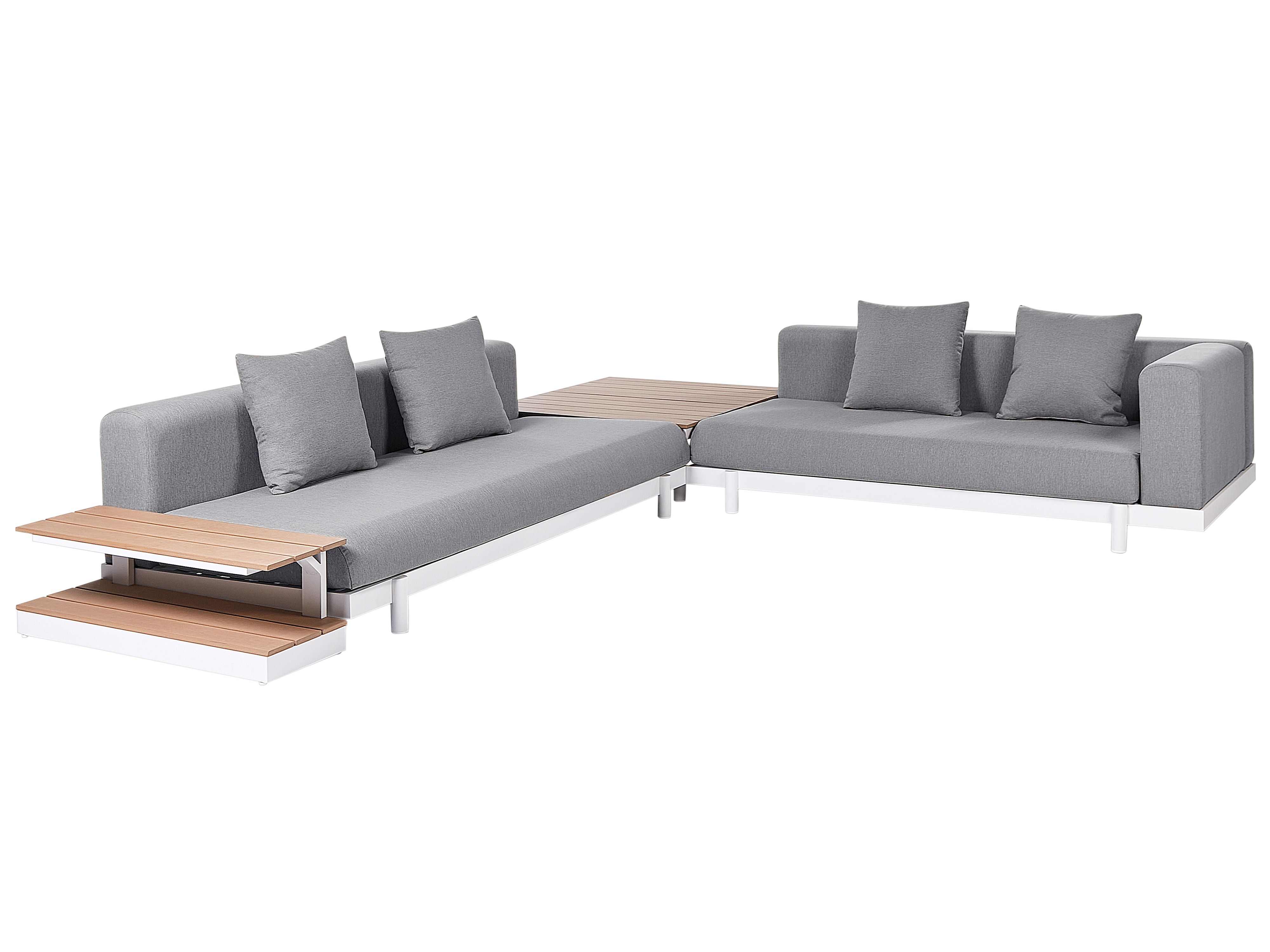 Garden Corner Sofa with Table 5 Seater MISSANELLO Grey