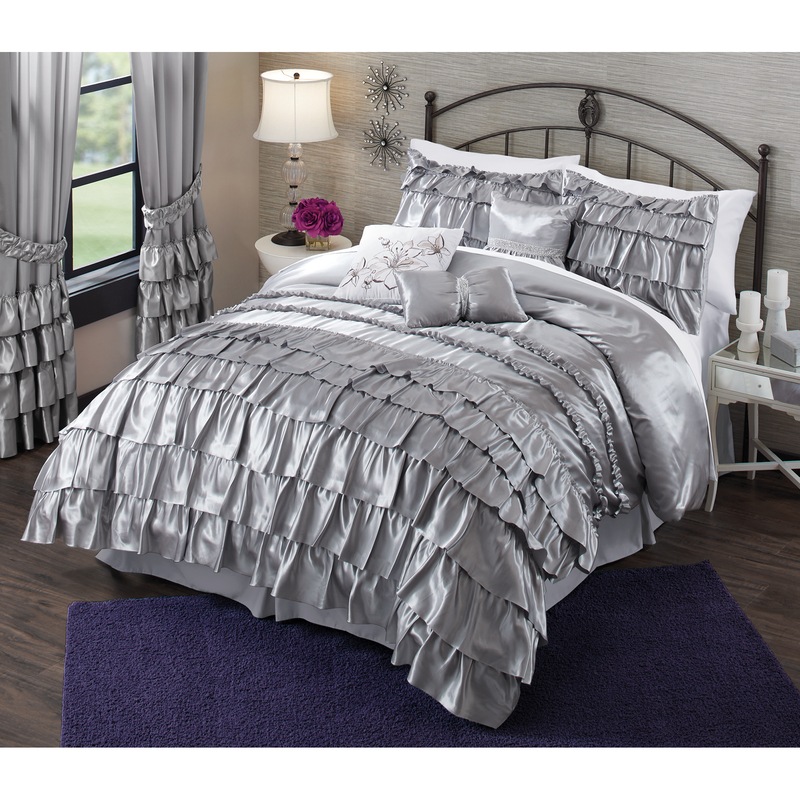 Bella Satin Ruffled 7-Piece Comforter Set and 5-Piece Window Set - MIDNIGHT VELVET CATALOG