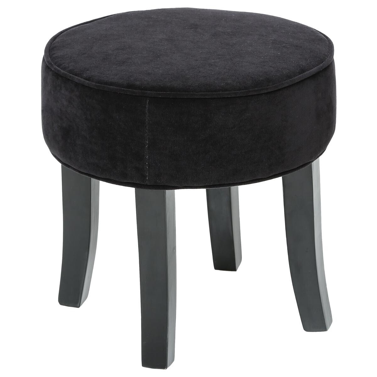 Stool "Adriel" Velvet, Black
