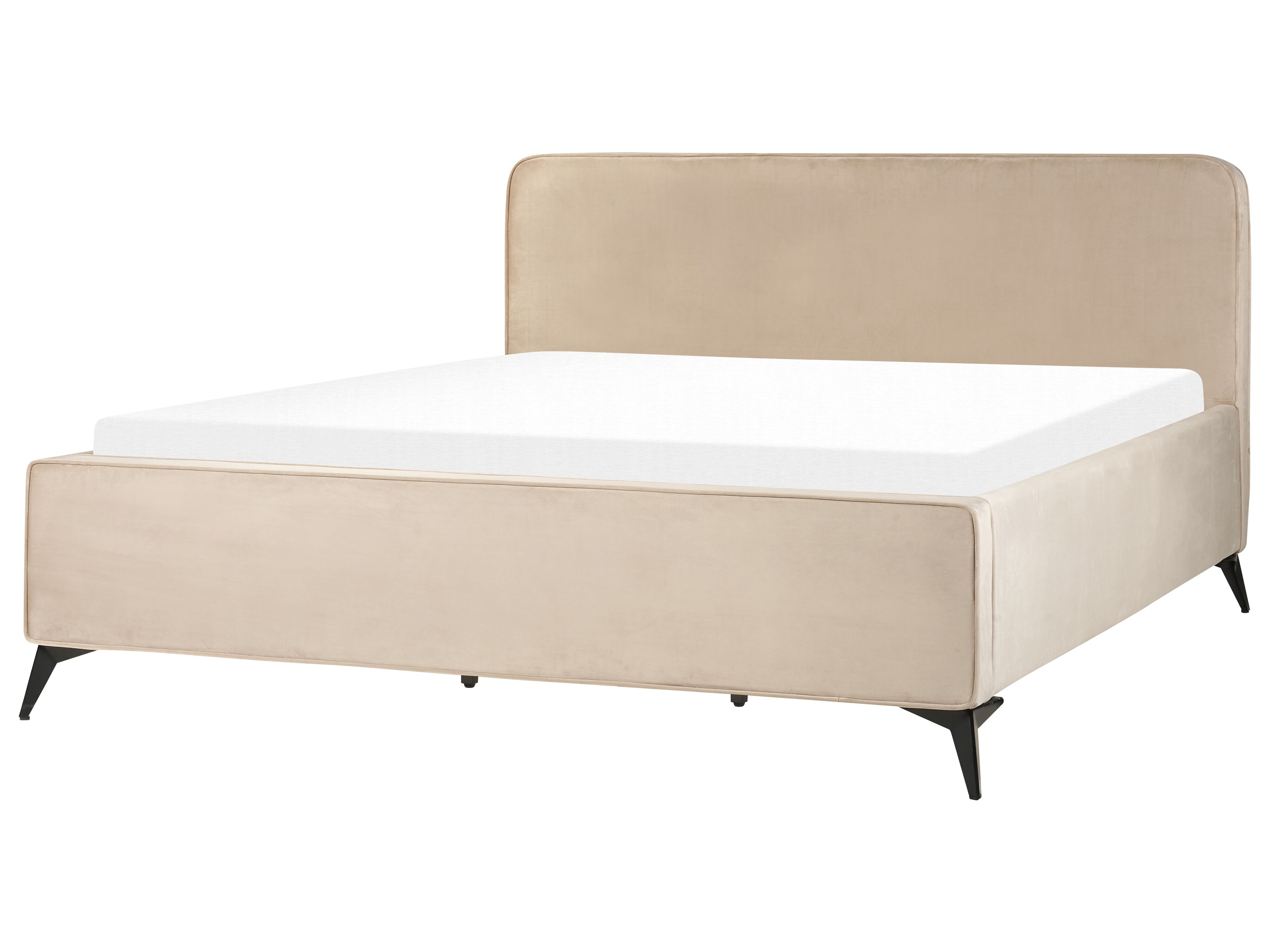 Bed Velvet VALOGNES 180 x 200 cm (EU Super King) Taupe