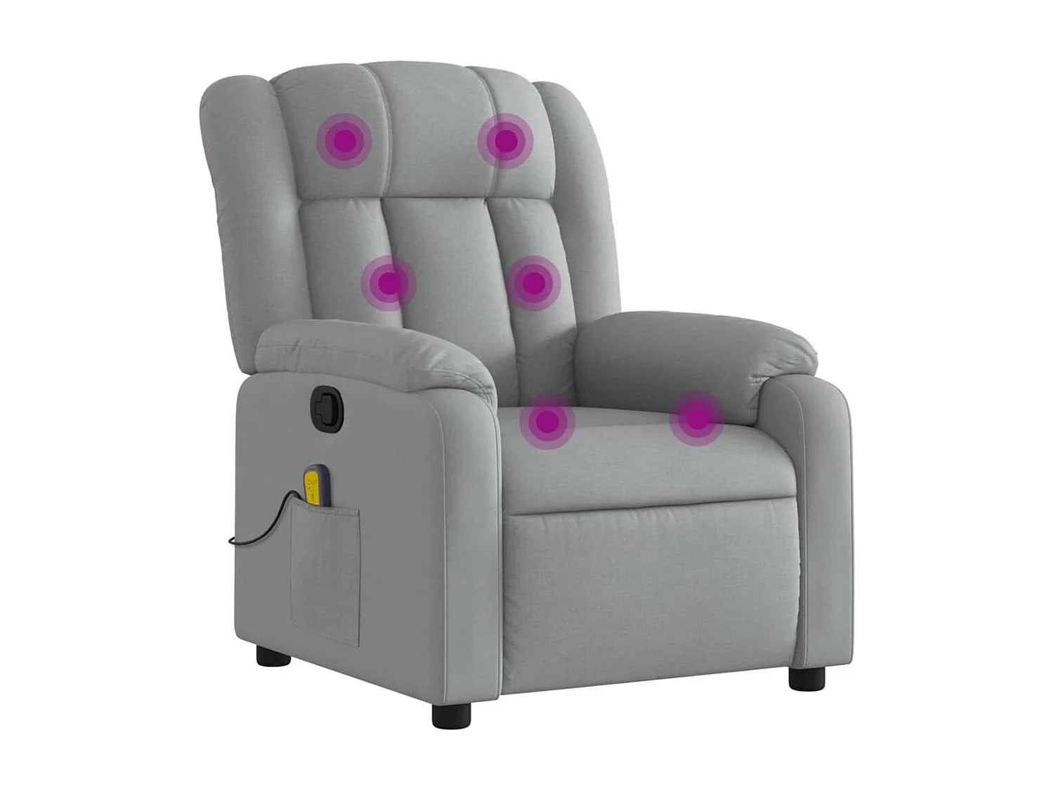 Fauteuil inclinable-Chaise de relax-Fauteuil de Massage gris clair tissu SHL4961