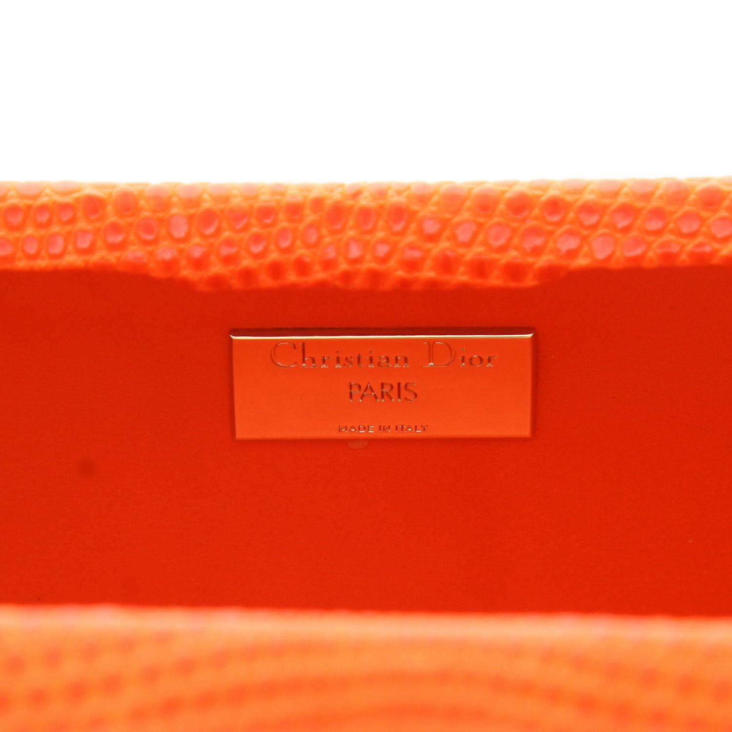 Dior pouch in orange lizzard1:1High-quality replica