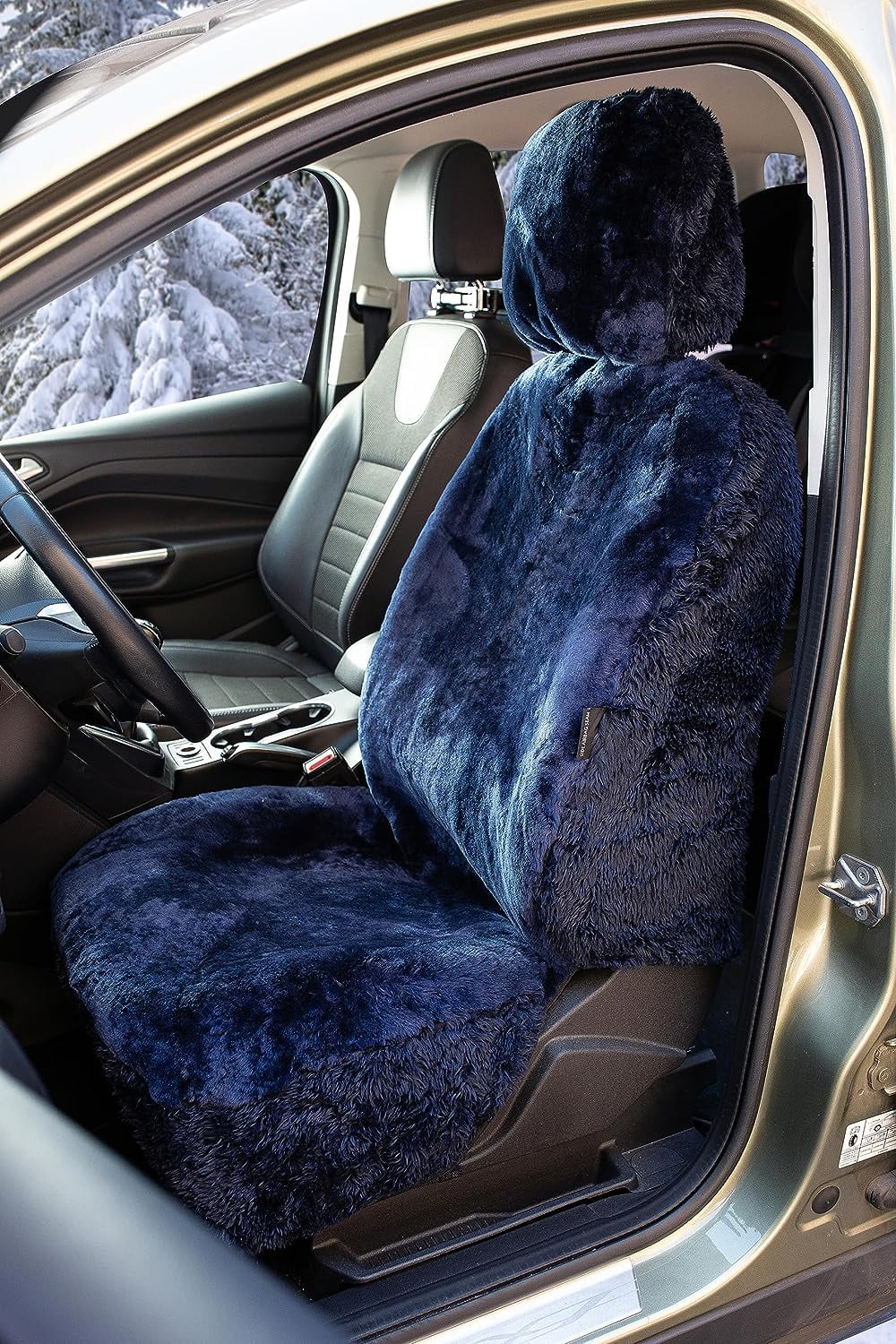 Zone Tech Genuine Sheepskin Ivory Car Seat Cover, Fluffy Luxury Wool Front Seat Covers, Universal Fits Car, Truck, SUV, & Van - Image 31