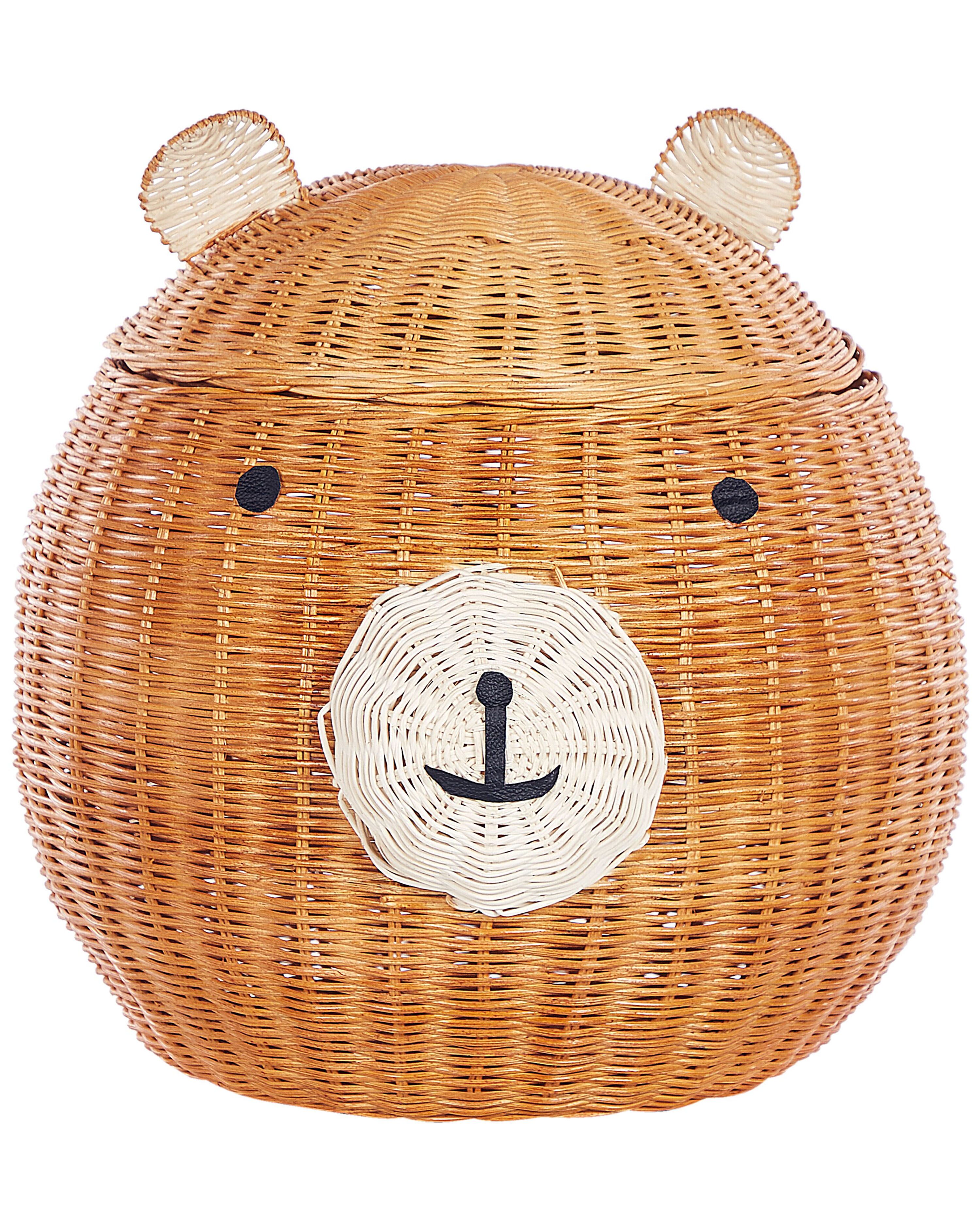 Kids Basket Teddy Bear HIMBA Rattan Natural