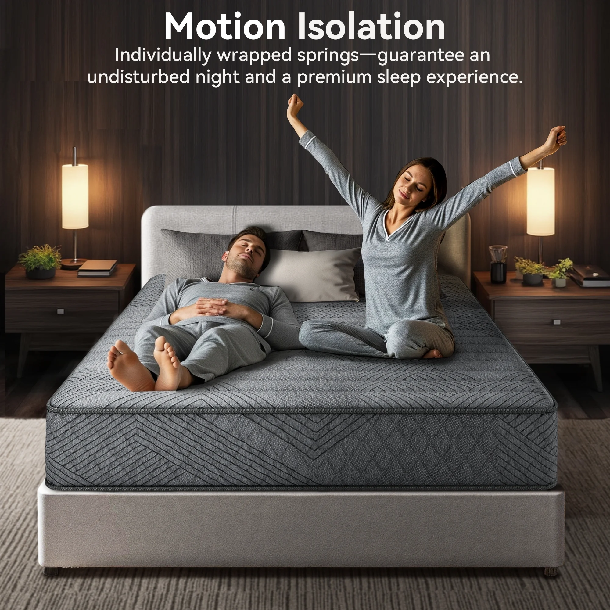 LIBORIA Queen Mattress, 10 inch Cooling Gel Memory Foam, Pocket Spring Hybrid Mattress in a Box, Pressure Relief, CertiPUR-US Certified - Image 5