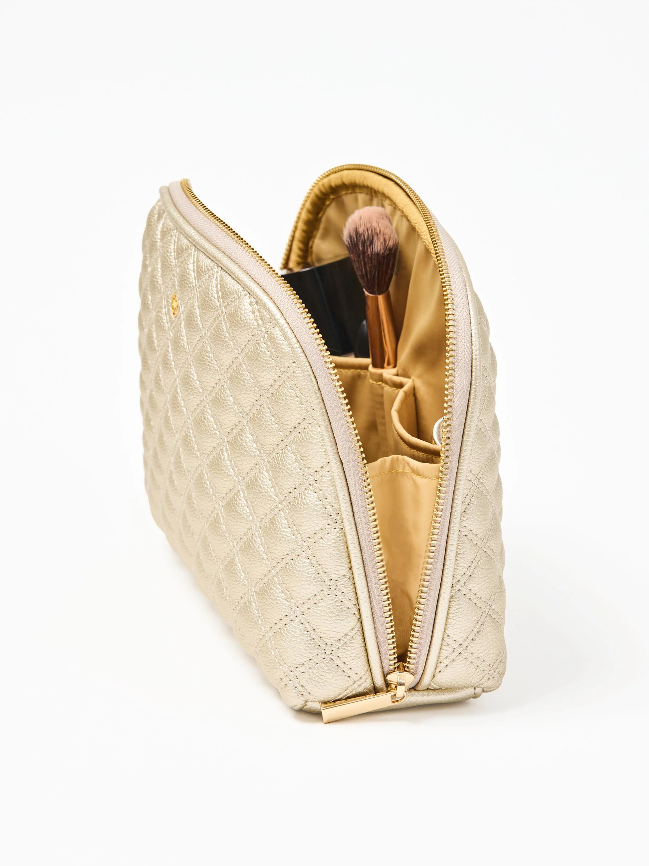 Large Quilted Essential Pouch | Champagne