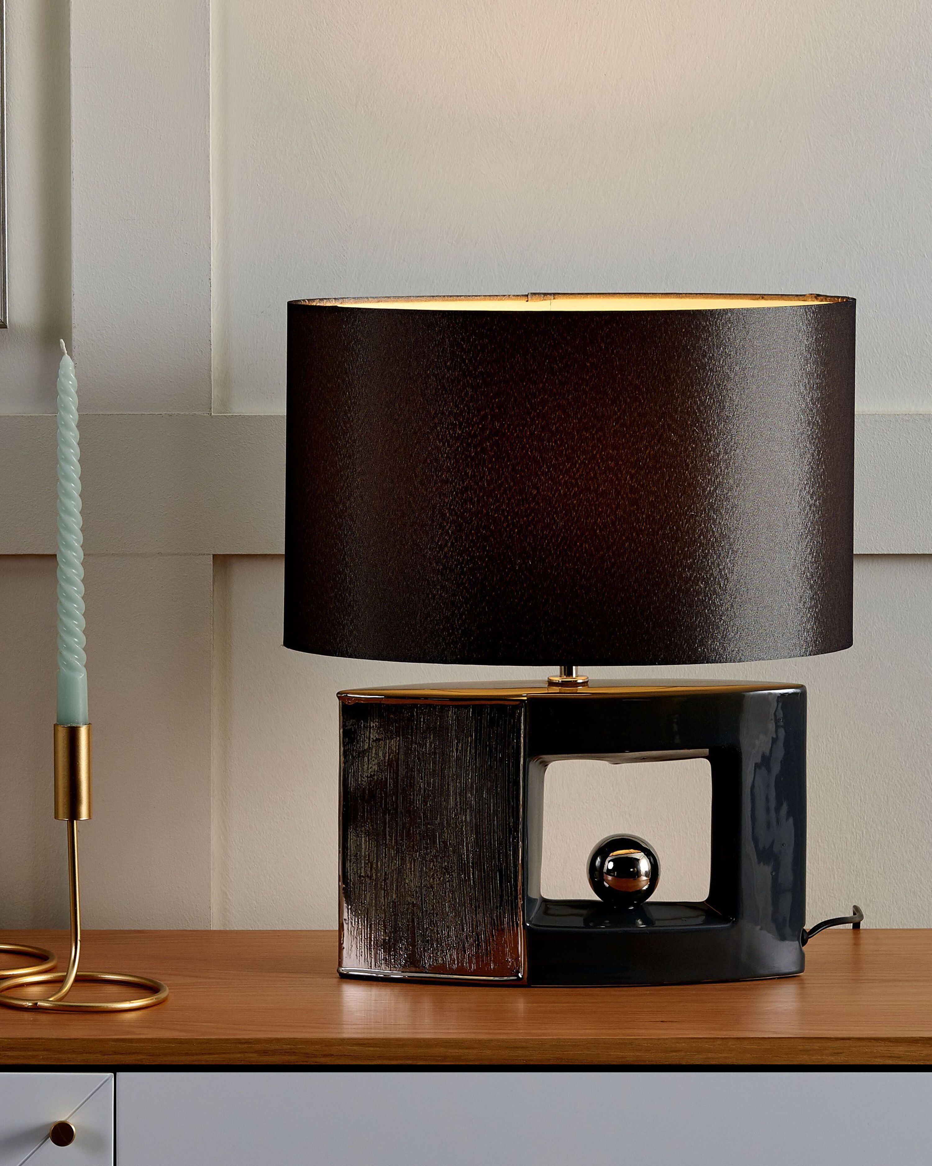 Table Lamp DUERO Porcelain Dark Grey