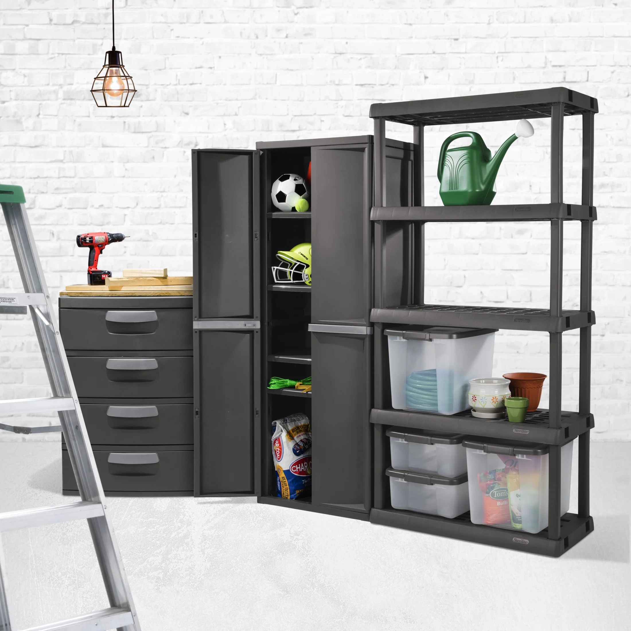 Sterilite 4 Drawer Unit, Durable Plastic Storage Solution for Garages and Basements, Dark Gray - Image 9