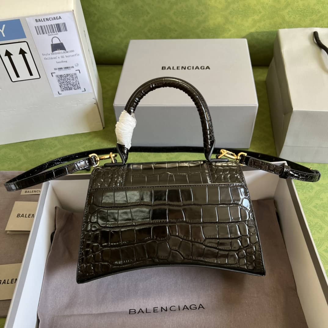 Balenciaga Hourglass Leather Top Handle Replica Bag - Replicaclubs