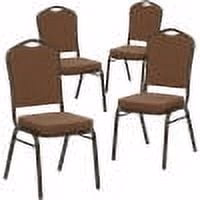 Flash Furniture 4 Pack HERCULES Series Crown Back Stacking Banquet Chair in Black Patterned Fabric - Gold Vein Frame - Image 25