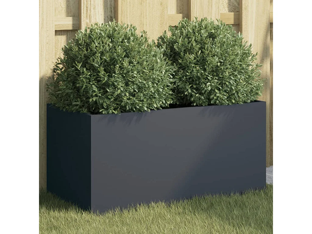 Jardinière anthracite 62x30x29 cm acier laminé à froid
