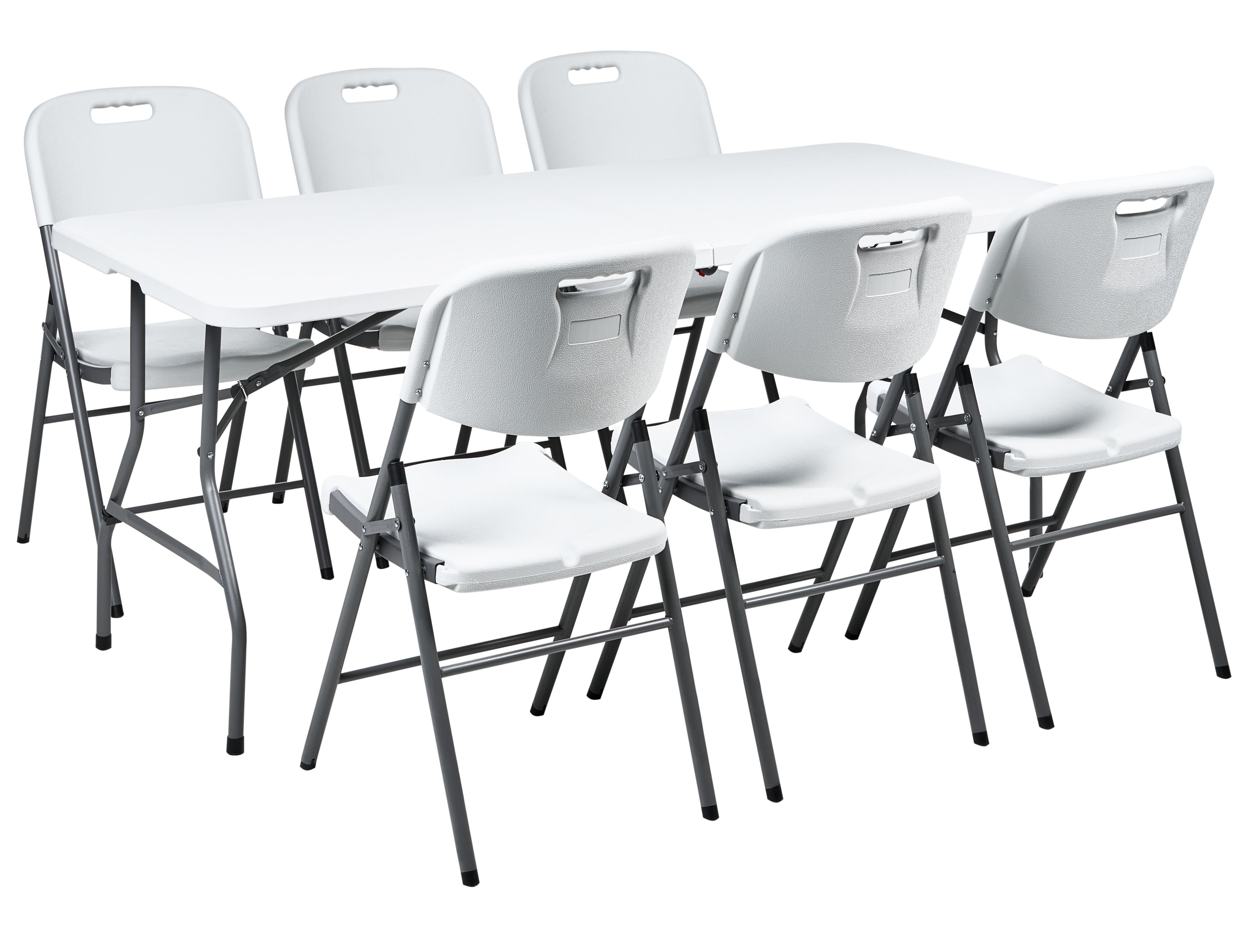 Garden Dining Set 6 Seater CUGNOLI Folding White