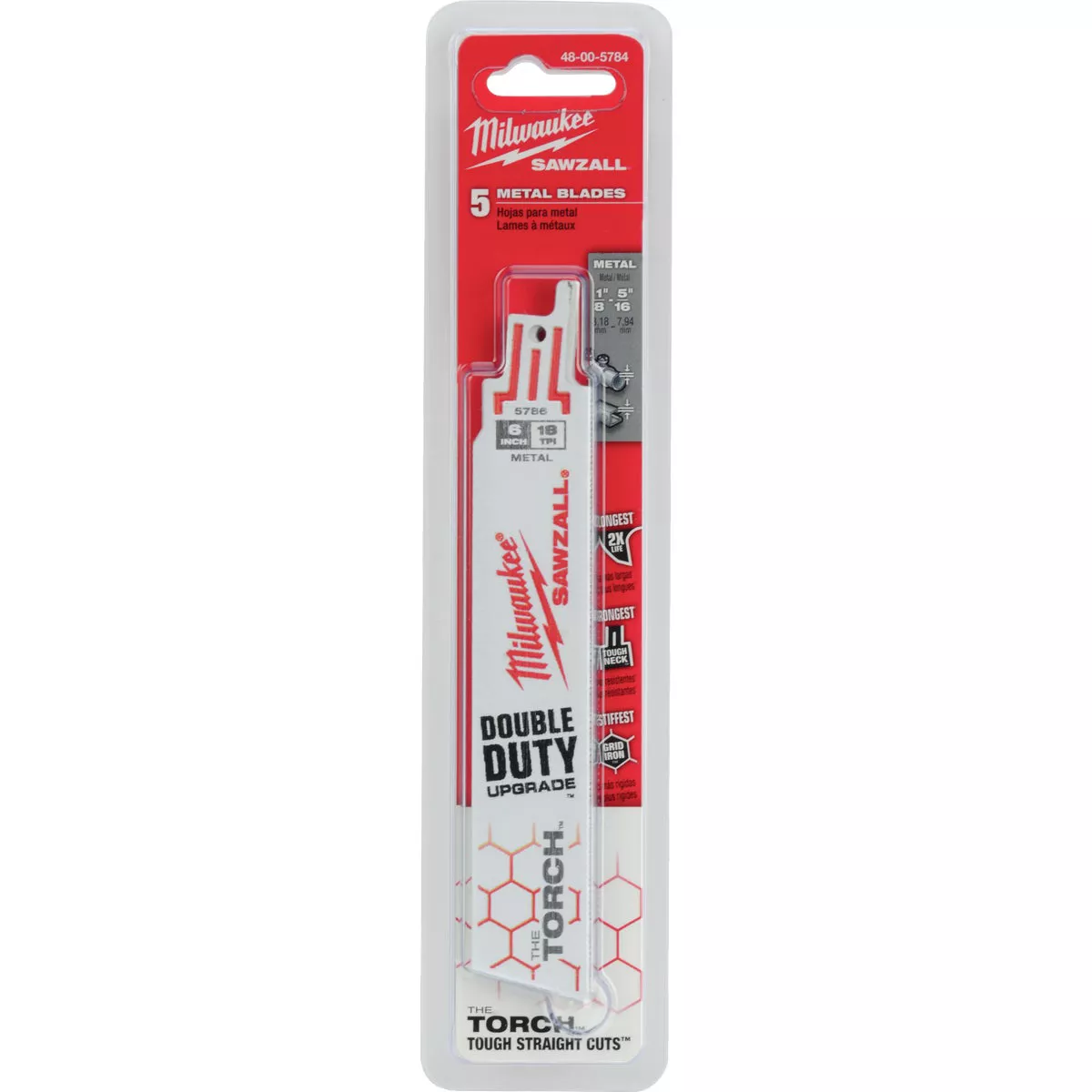 Milwaukee SAWZALL The TORCH 6 In. 18 TPI Metal Demolition Reciprocating Saw Blade (5-Pack)