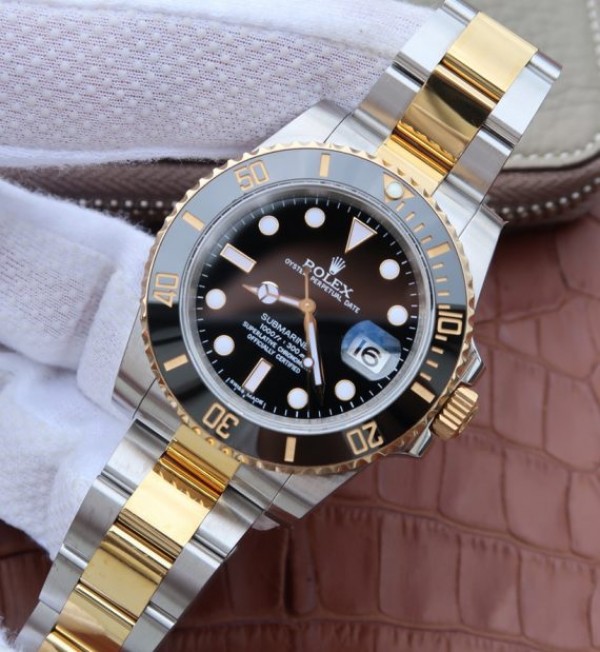 Replica Rolex Submariner 116613 LN Noob Black Dial SS/YG Bracelet A3135 - Elite Watch Atelier