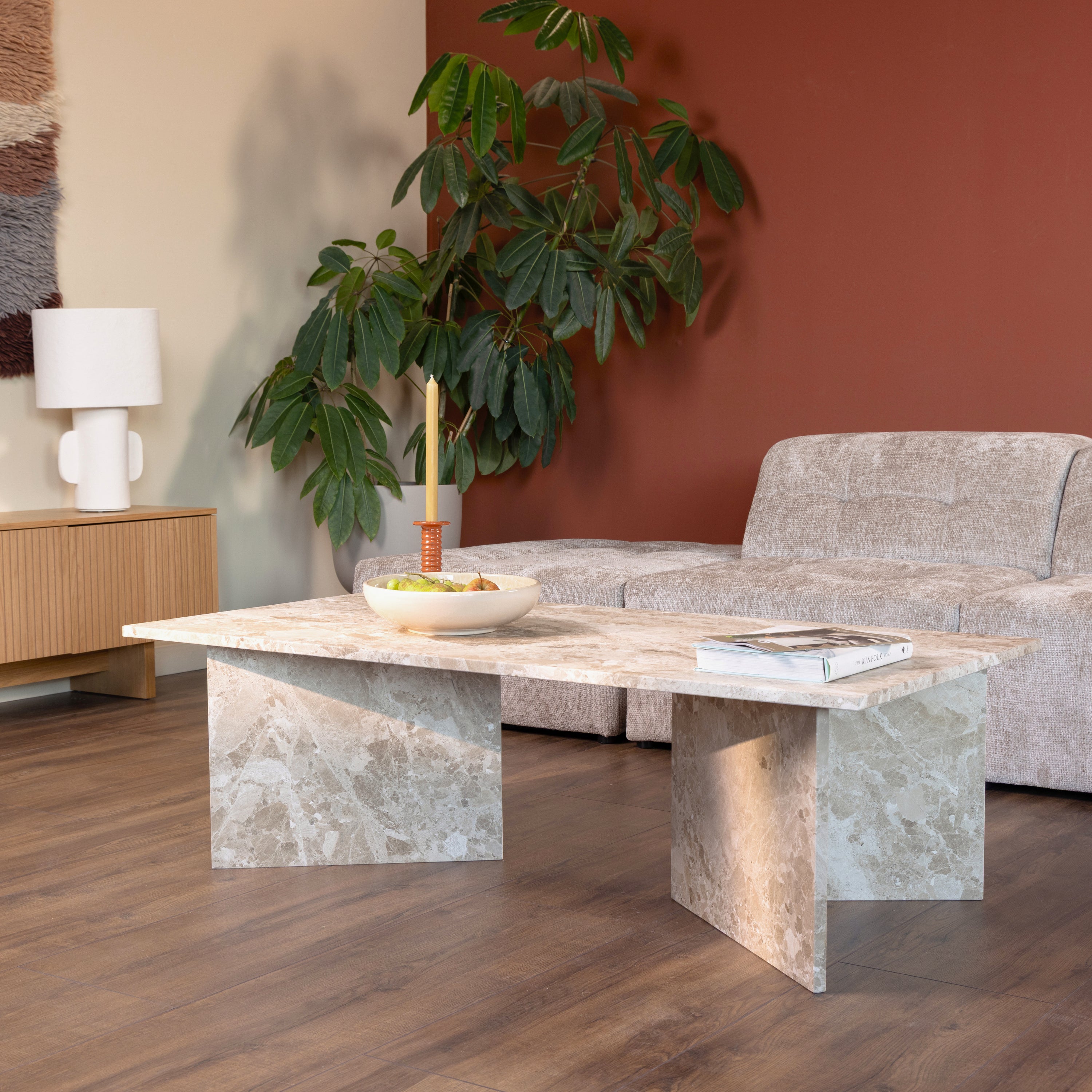 Blokker Stone Salontafel - Rechthoekig - Bruin