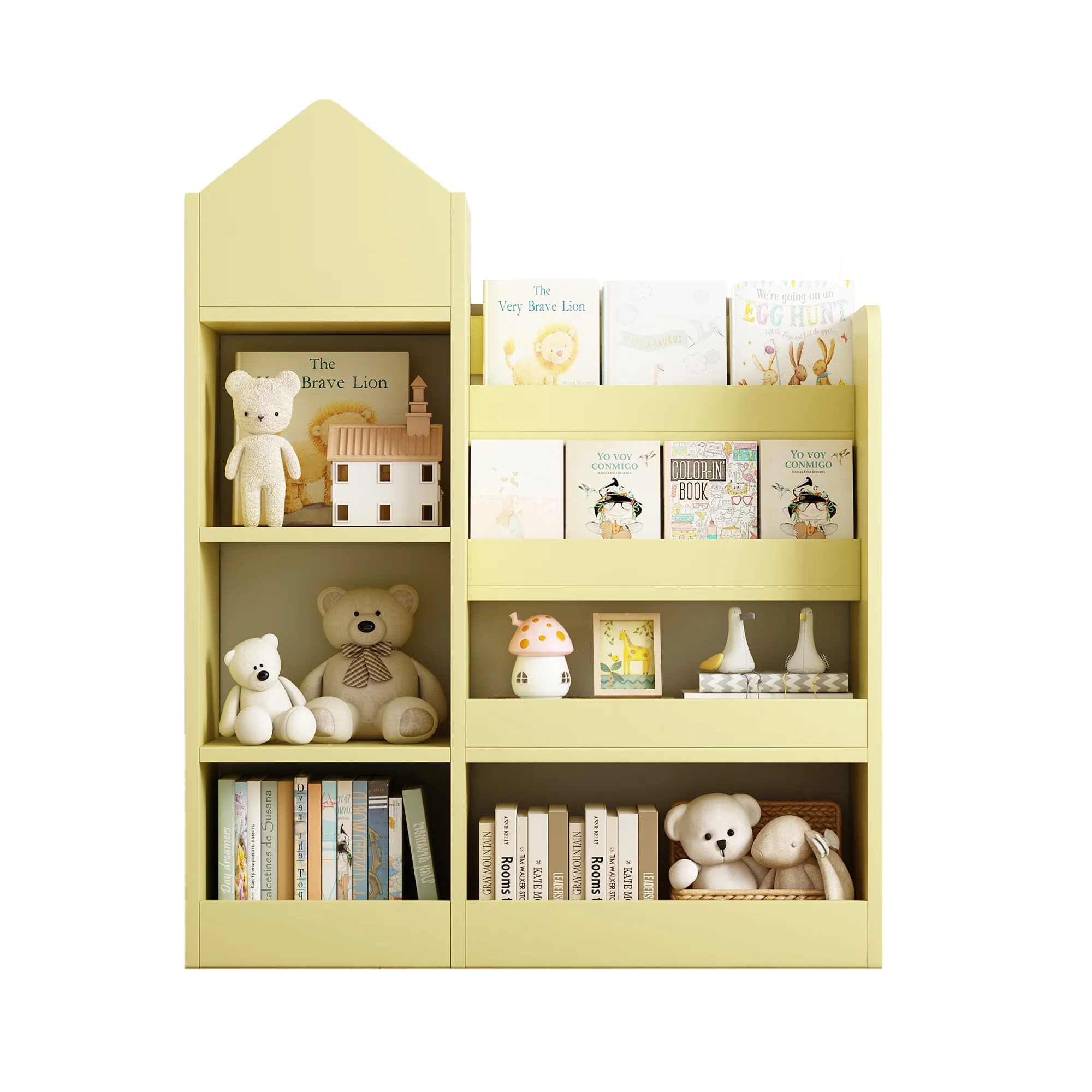 PORKISS Bookshelf for Kids, Wood Kids Bookcase with Toy Storage Organizer, Freestanding Book Shelf with 6 Compartments and 2 Baskets Bins for Kids Bedroom, Nursery, Playroom, Natural - Image 17