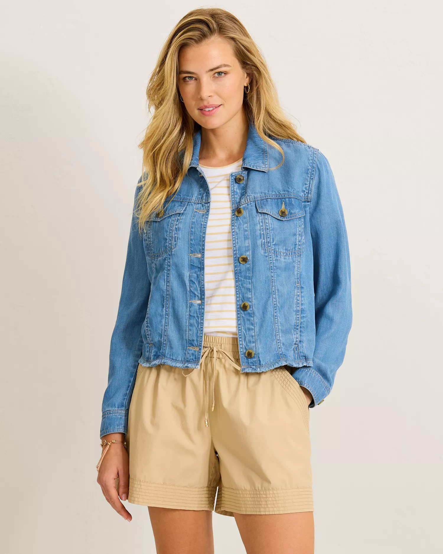 Chambray O'Lei Linen-Blend Jacket