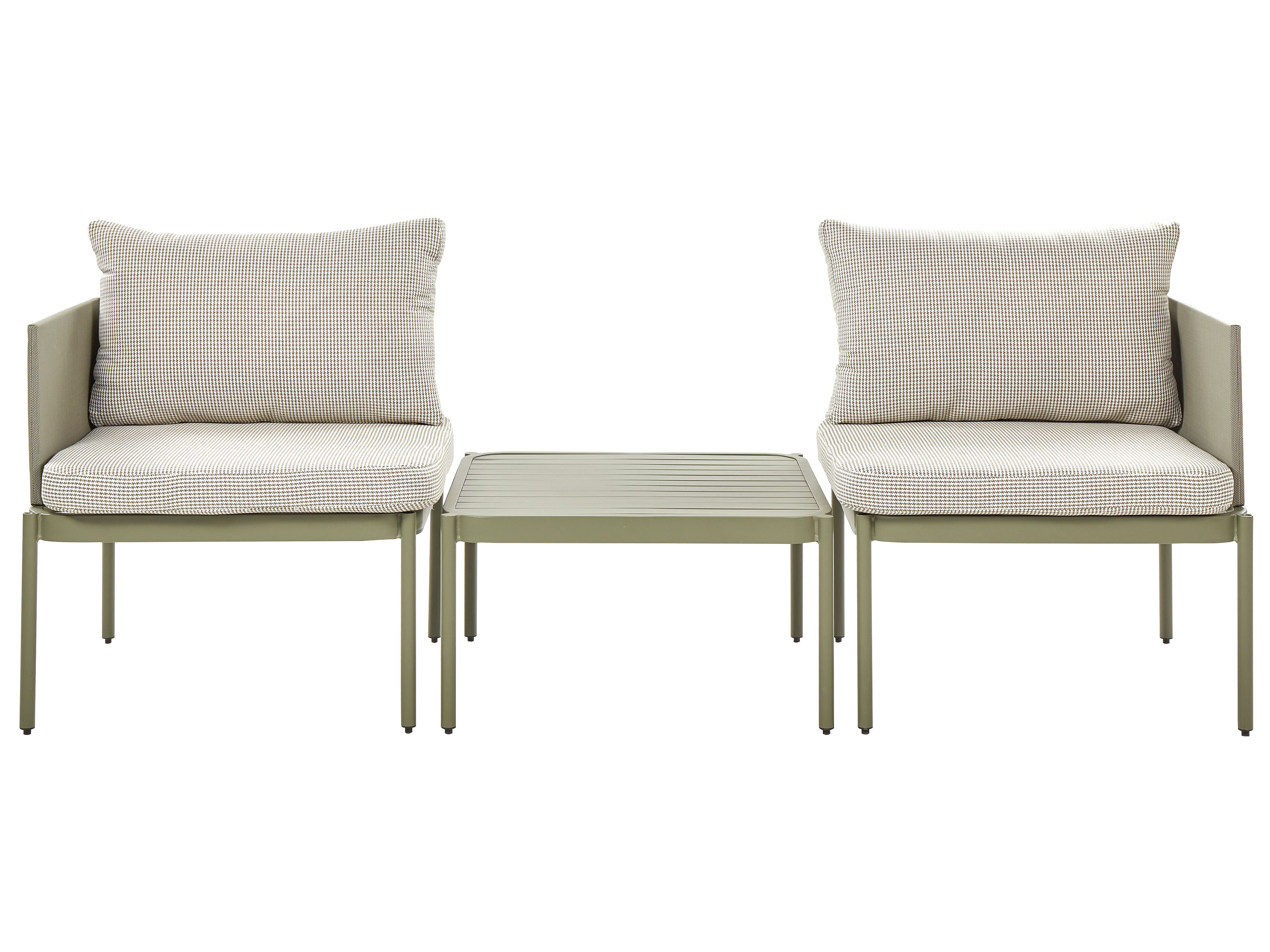 Garden Lounge Set with Table 2 Seater TERRACINA Metal Olive Green