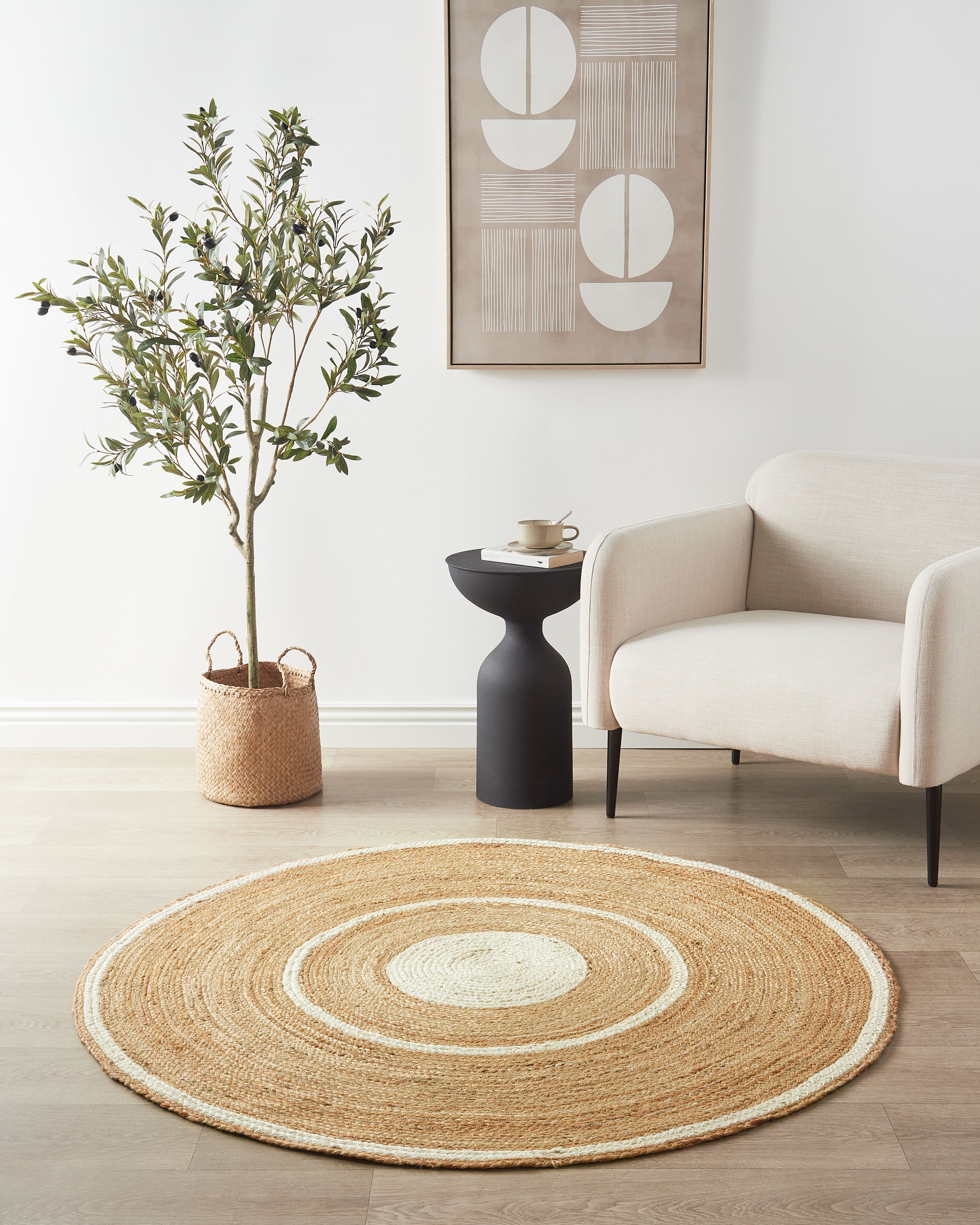 Rug HALFELI Beige ø 140 cm Jute