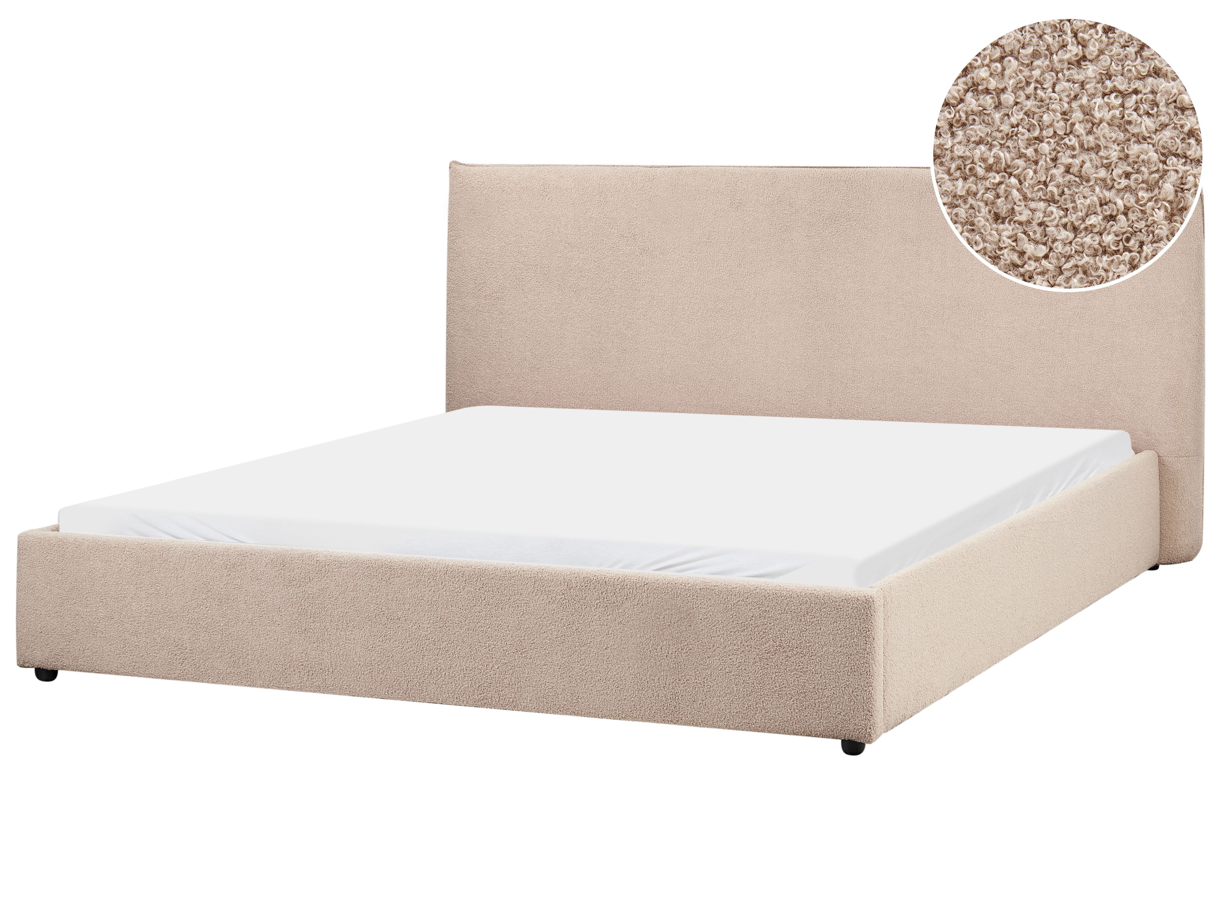 Bed Boucle LAVAUR 180 x 200 cm (EU Super King) Taupe