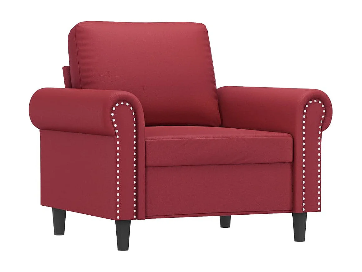 Fauteuil Rouge bordeaux 60 cm Similicuir