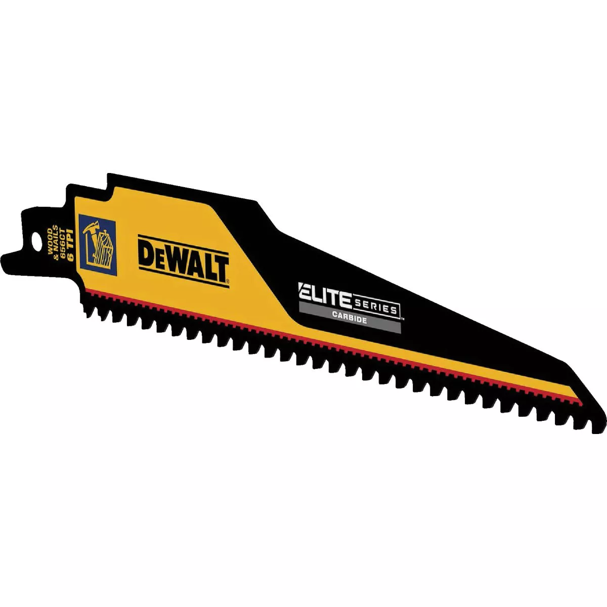 DEWALT Elite Series 6 In. 6 TPI Wood with Nails Demolition Reciprocating Saw Blade