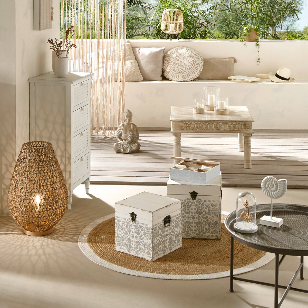 Set of 3 candle holders "Summer" Glass, D.10/13/16 cm