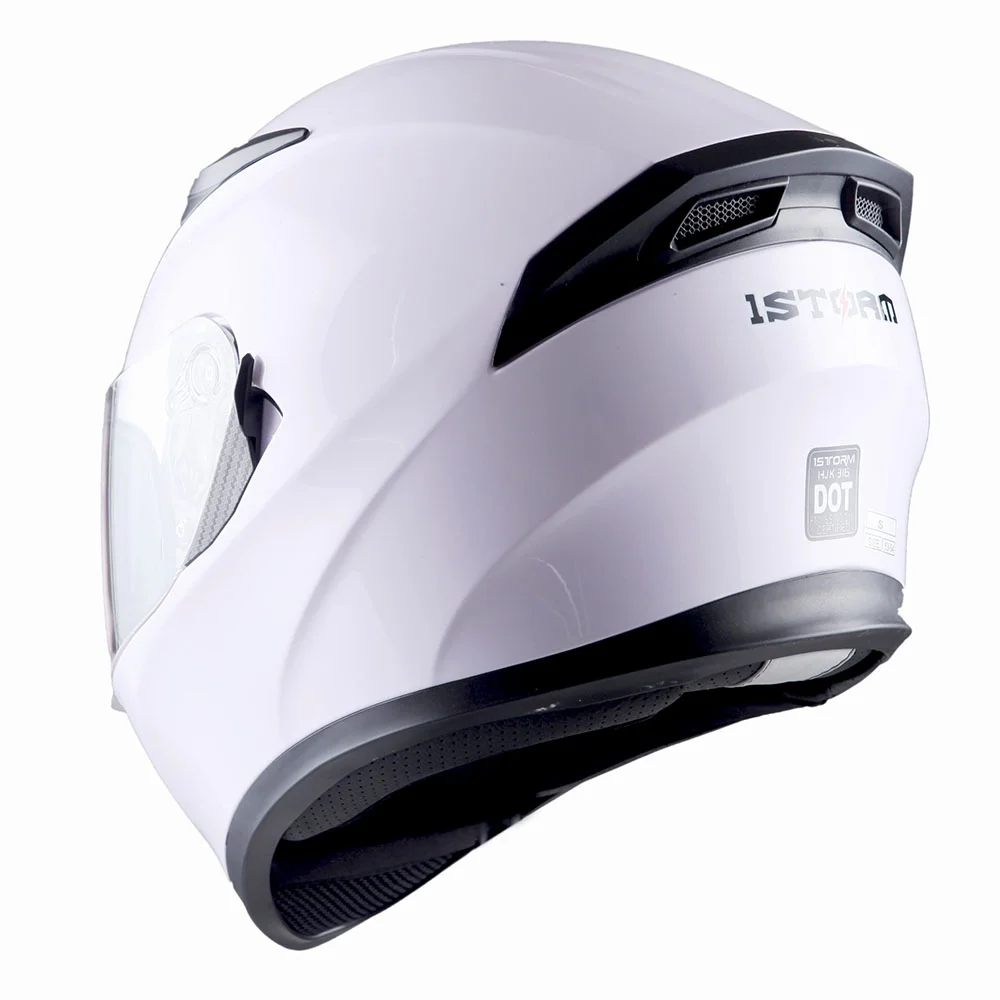 1Storm Motorcycle Modular Full Face Flip up Dual Visor Helmet + Spoiler + Motorcycle Bluetooth Headset: HJK316 Mechanic Red - Image 38