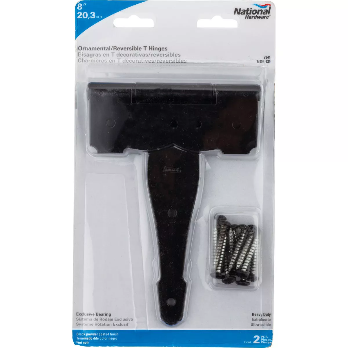 National Hardware 8 In. Black Ornamental Reversible T-Hinge
