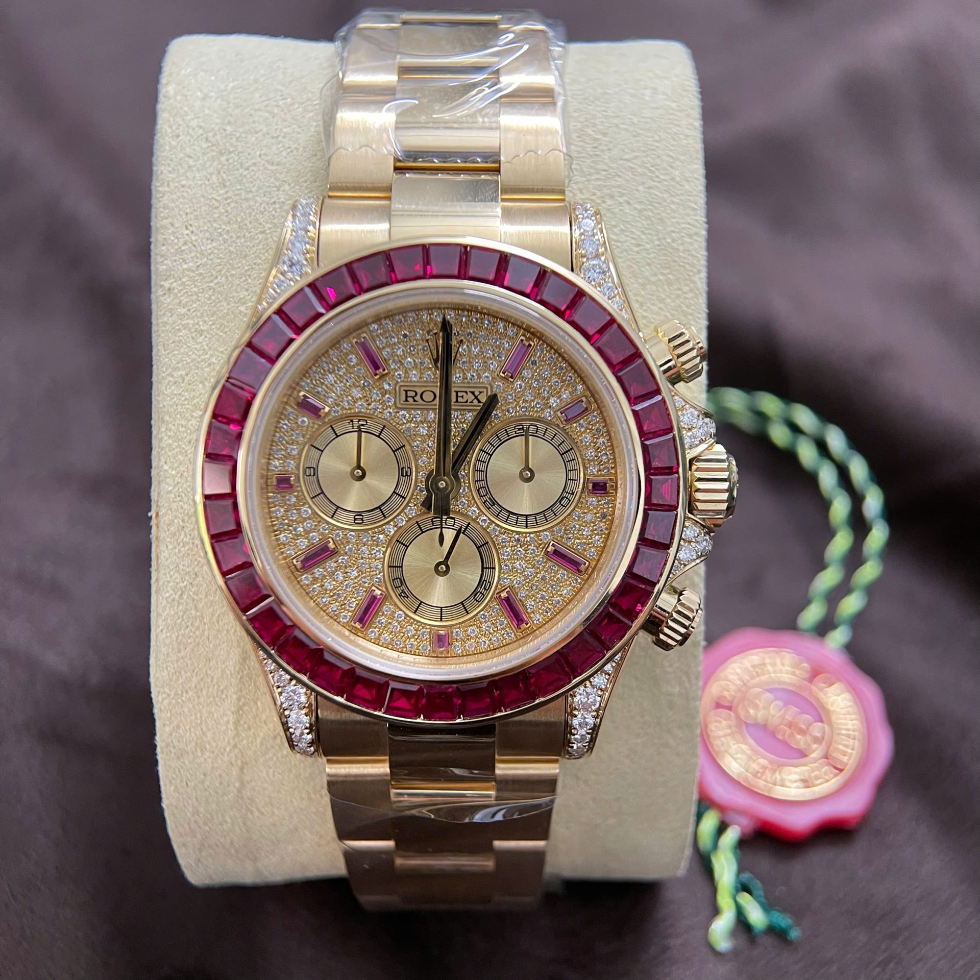 Rolex Cosmograph Daytona 126598TRU Replica Watch 18K Solid Gold + Ruby + Natural Diamonds 40mm - Elite Watch Atelier