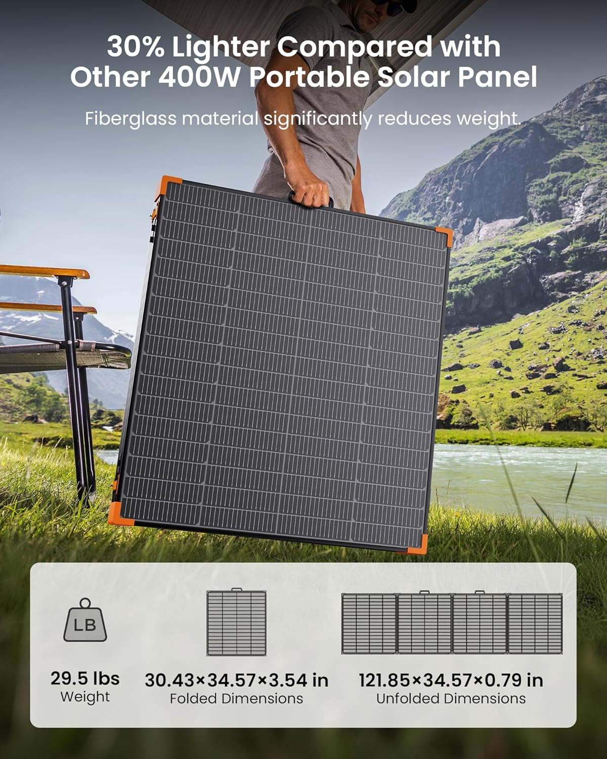 Portable Foldable Solar Panel 450W 38V N-Type 16BB 25% Efficiency - IP68 Waterproof - Image 5 Portable Foldable Solar Panel 450W 38V N-Type 16BB 25% Efficiency - IP68 Waterproof - Image 5