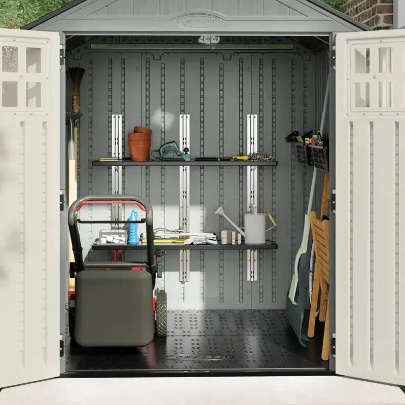 Suncast Resin Storage Shed 6 Ft. x 5 Ft. Gray - Image 5 Suncast Resin Storage Shed 6 Ft. x 5 Ft. Gray - Image 5