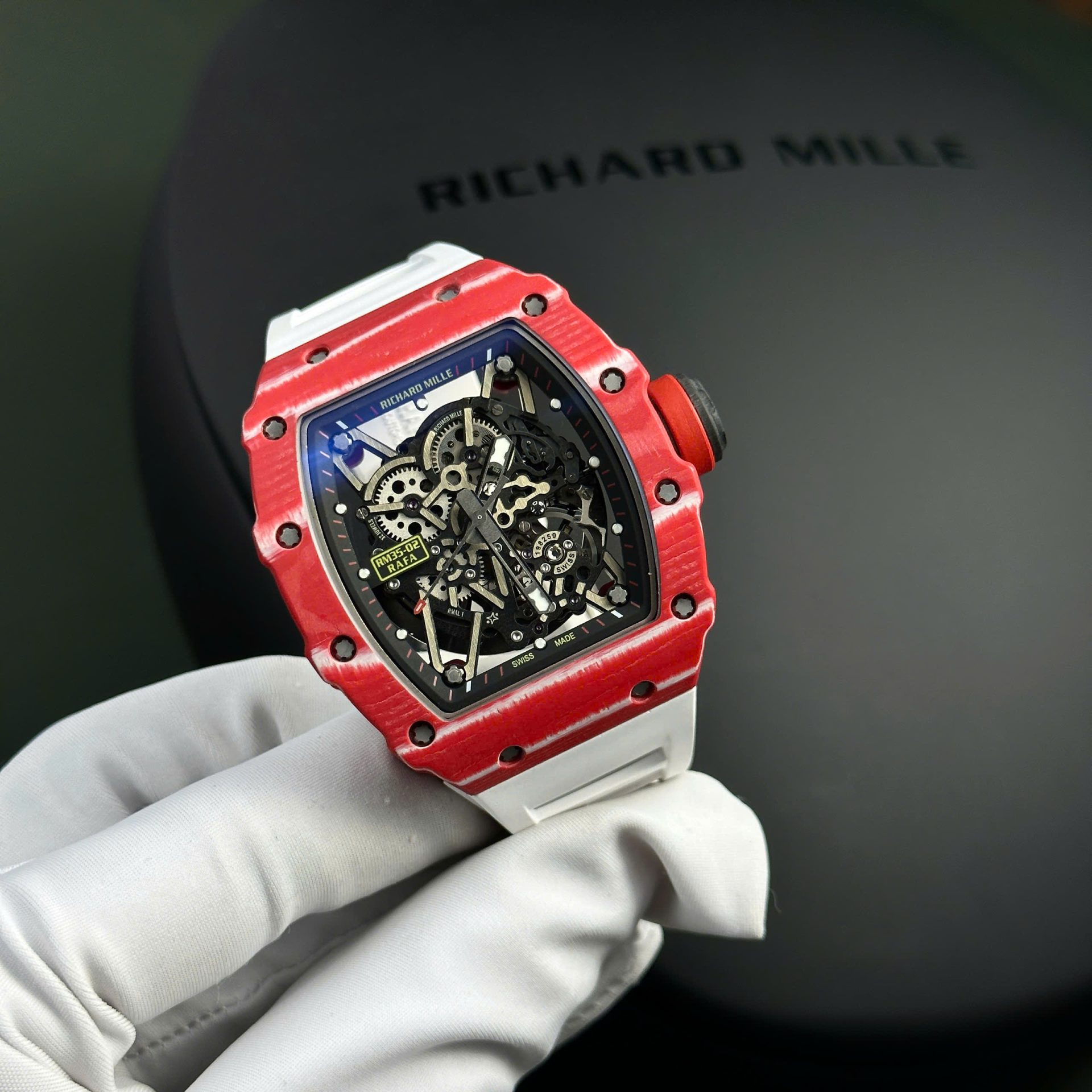 Richard Mille Replica Watch RM35-02 Rafael Nadal Red Quartz TPT 44mm - Elite Watch Atelier
