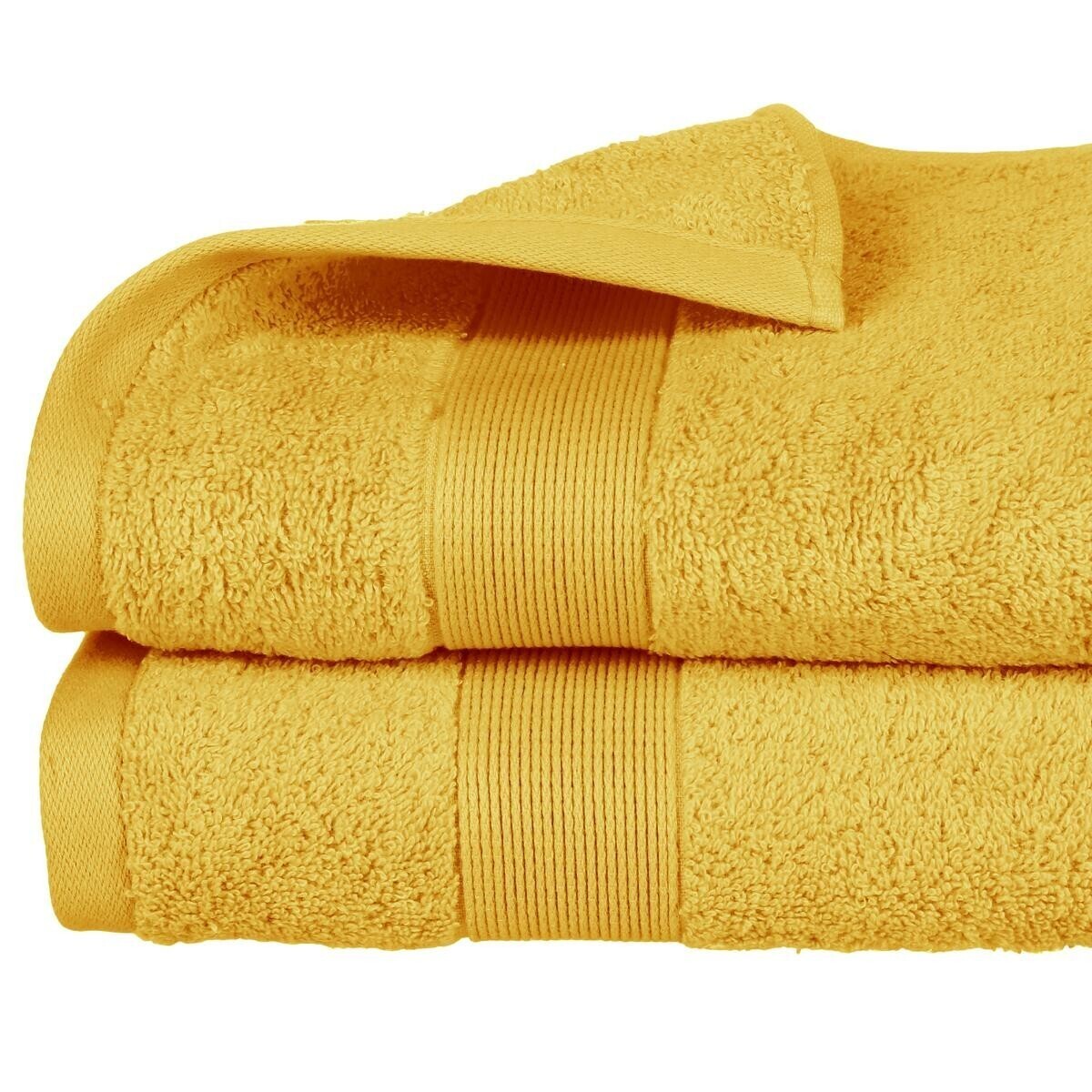 Shower towel "Essential", cotton Cotton, Yellow, 70x130 cm, 400 g/m&sup2;