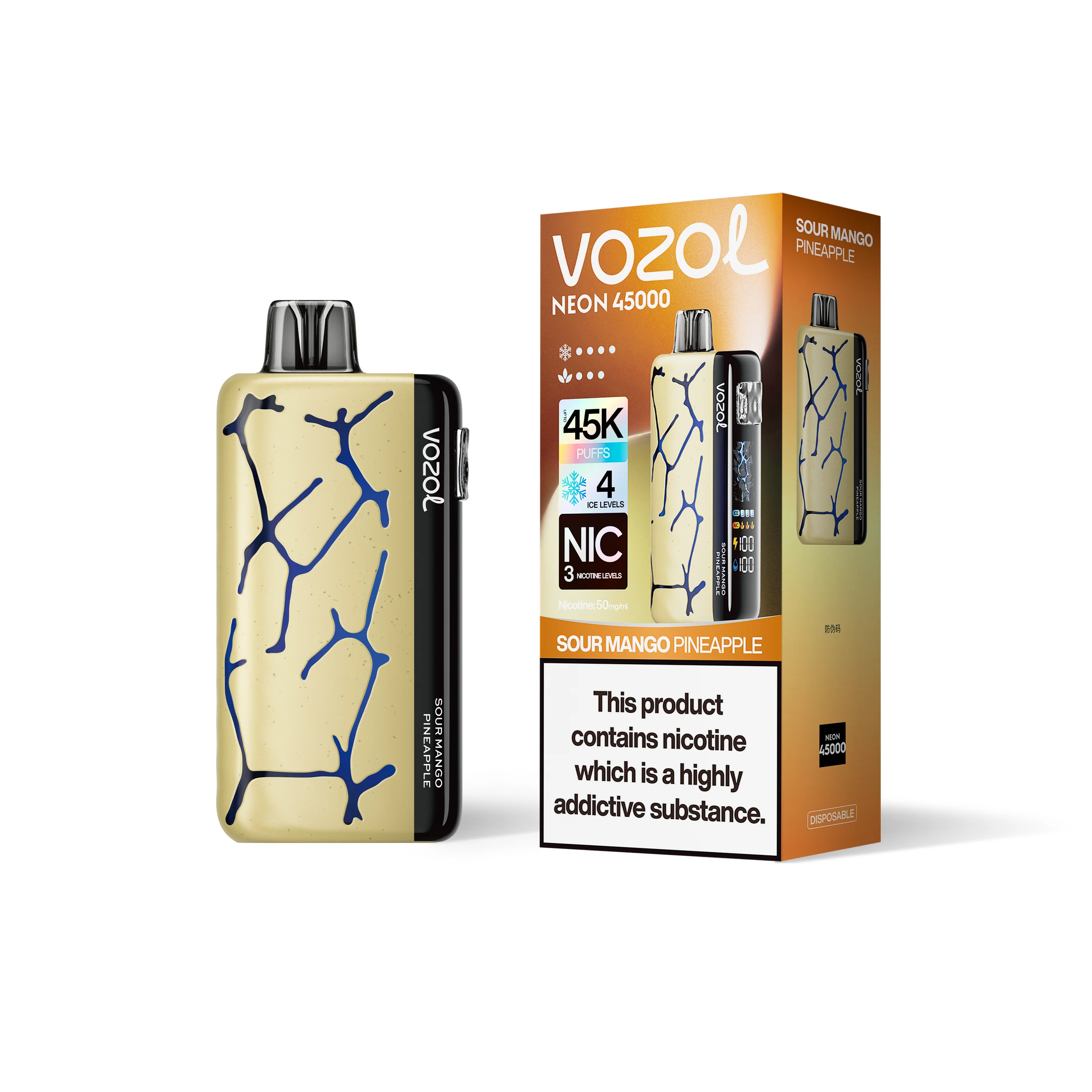 VOZOL NEON 45K jednorazowy e-papieros (wszystkie smaki)