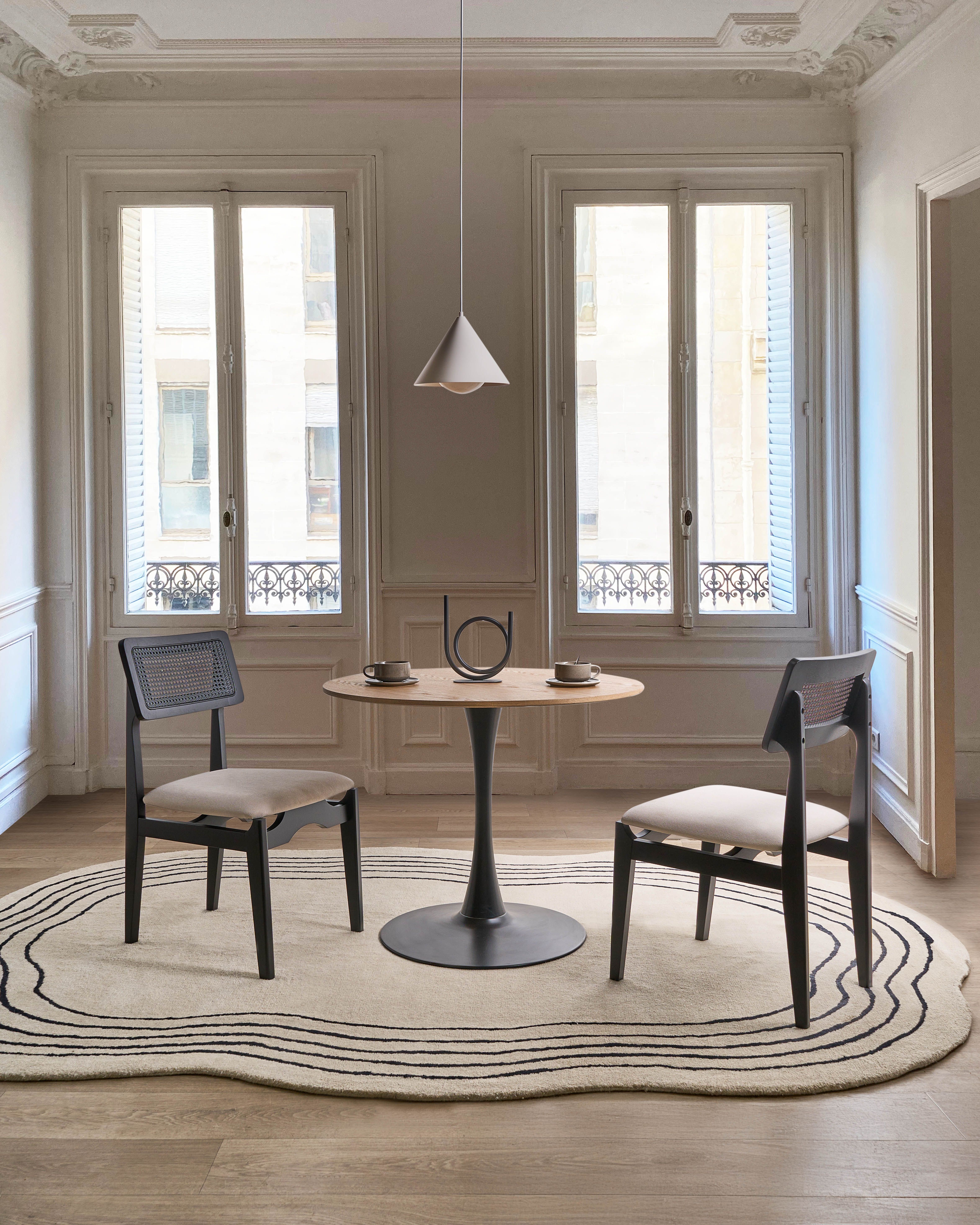 Set of 2 Dining Chairs RUBONIA Wood Black