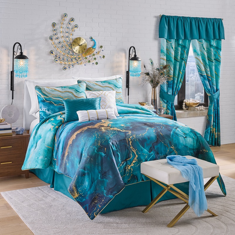Gemma 7-piece Comforter Set and Window Treatments - MIDNIGHT VELVET CATALOG
