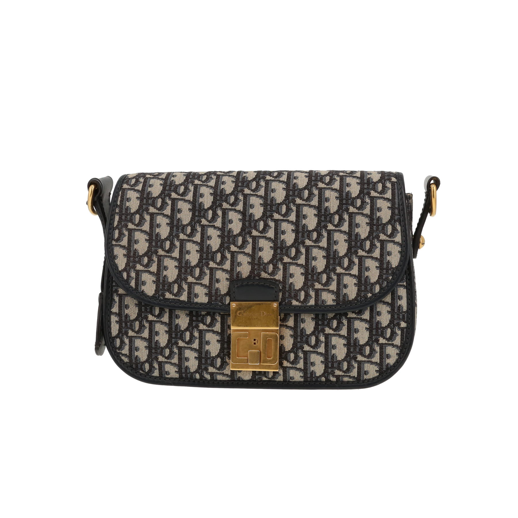 Dior shoulder bag in navy blue monogram canvas Oblique and navy blue leather1:1High-quality replica
