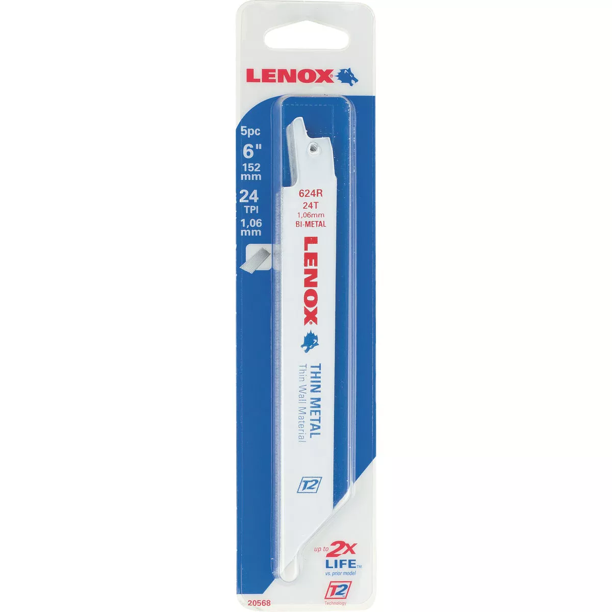 Lenox MULTIWOLF WAVE EDGE 6 In. 24 TPI Thin Metal Reciprocating Saw Blade (5-Pack)
