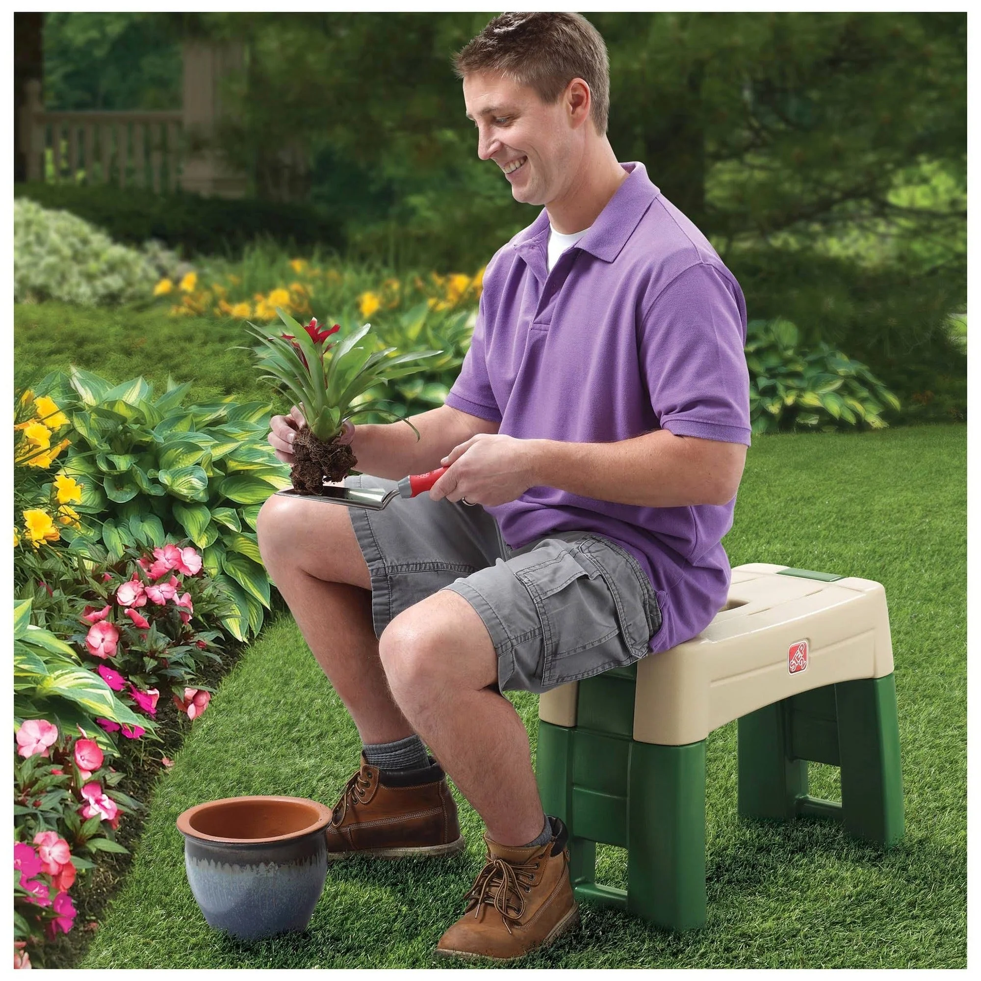 Step 2 Garden Kneeler Seat, Green - 16.25 in H x 21.75 in W x 10.75 in D - Image 3 Step 2 Garden Kneeler Seat, Green - 16.25 in H x 21.75 in W x 10.75 in D - Image 3