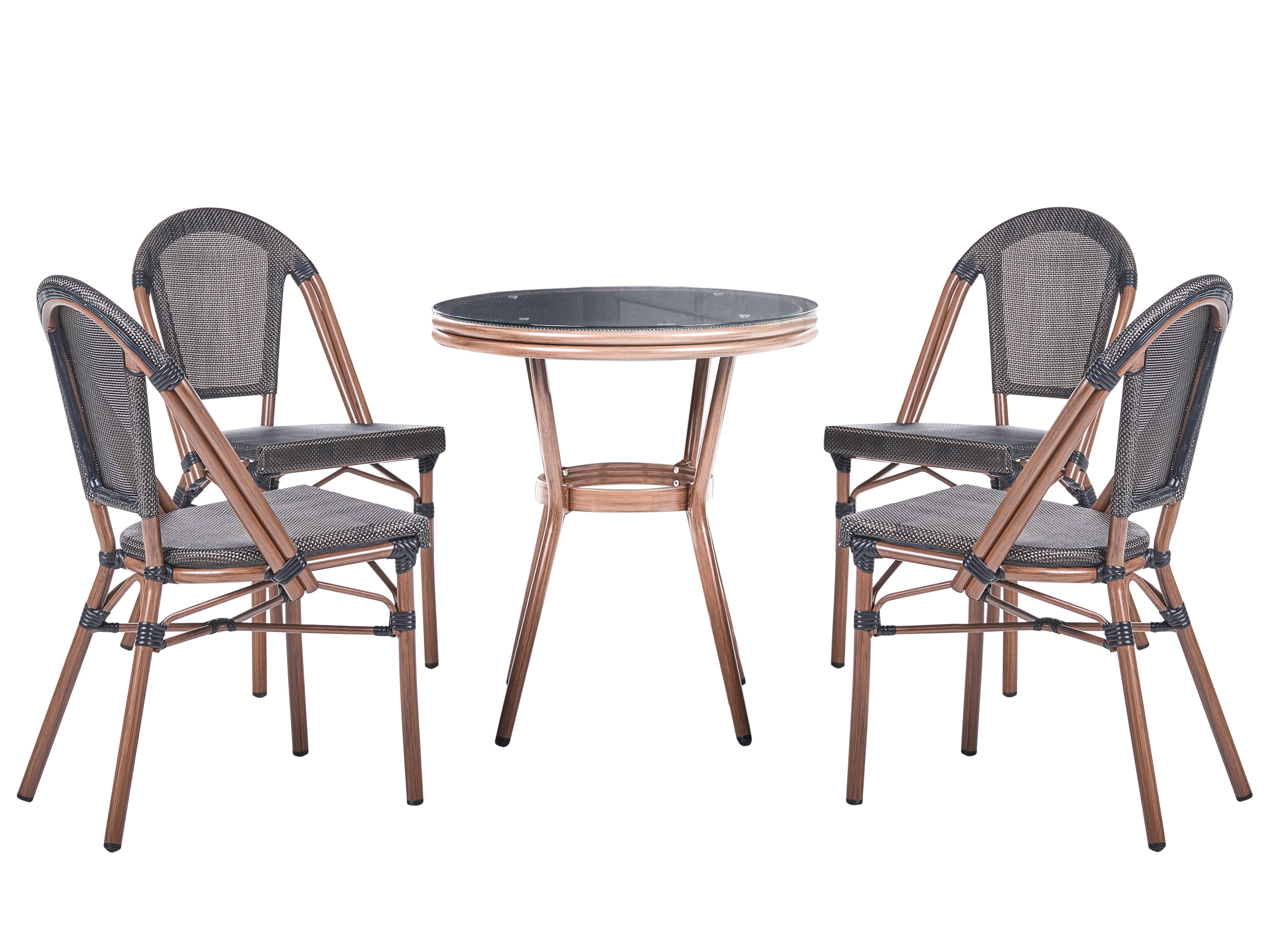 Garden Dining Set 4 Seater RIFREDDO PE Rattan Grey