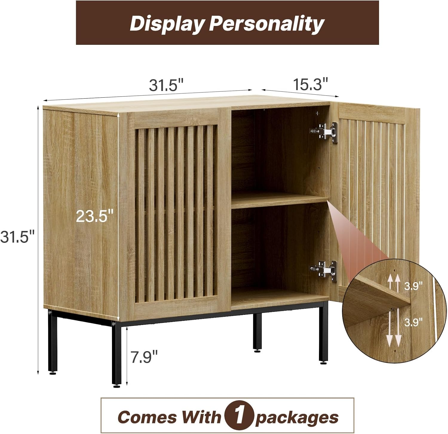 BVIUNTWO Buffet Cabinet with Storage,31.5