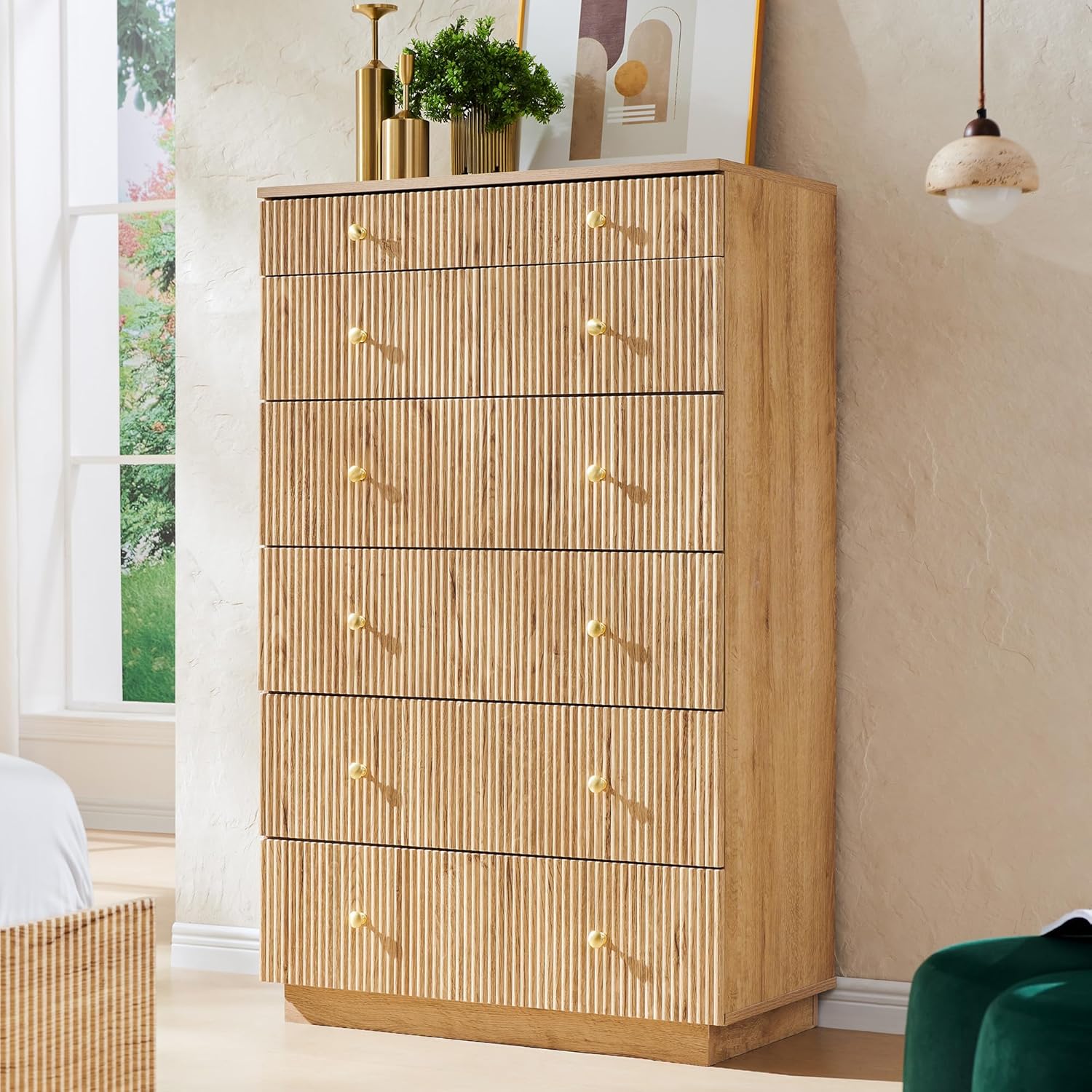 Fluted Dresser for Bedroom, 48