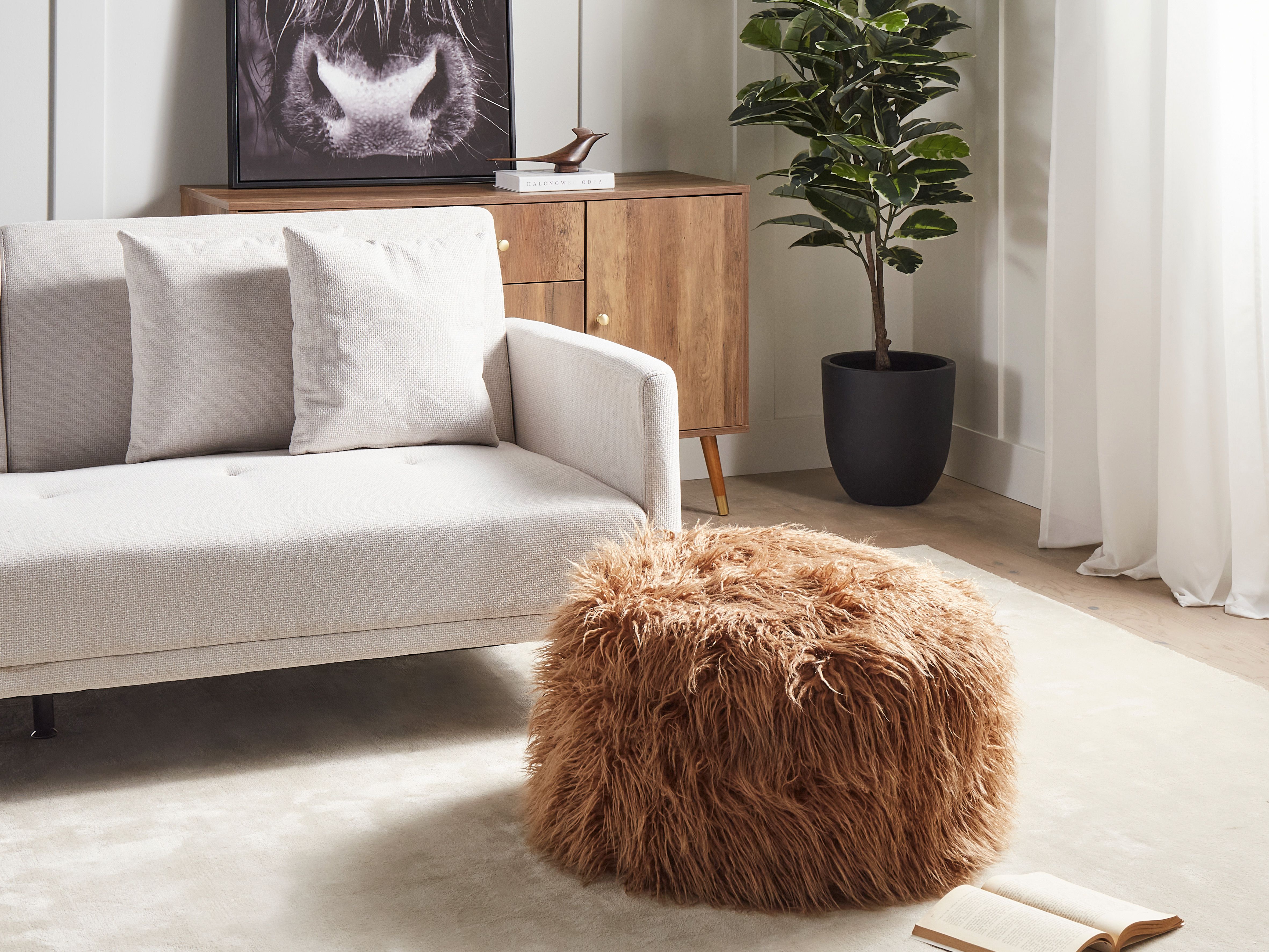 Pouffe TUKKI Faux Fur Brown