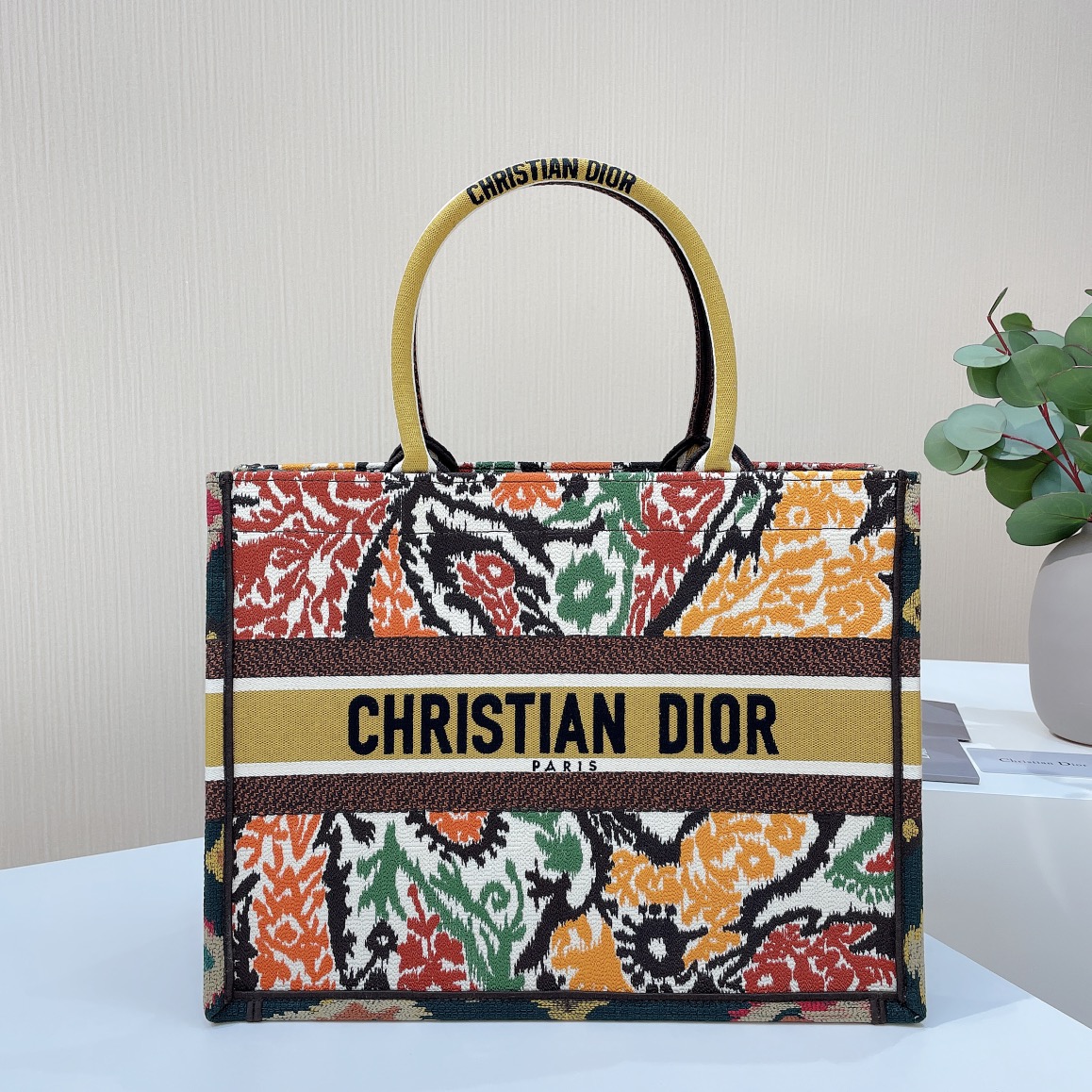 Christian Dior Medium Dior Book Tote Yellow Multicolor , For Women, Women’s Handbags 14in/36cm CD1:1High-quality replica