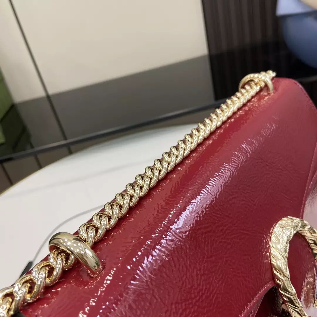 Dionysus Small Shoulder Bag in Rosso Ancora Patent Leather1:1High-quality replica